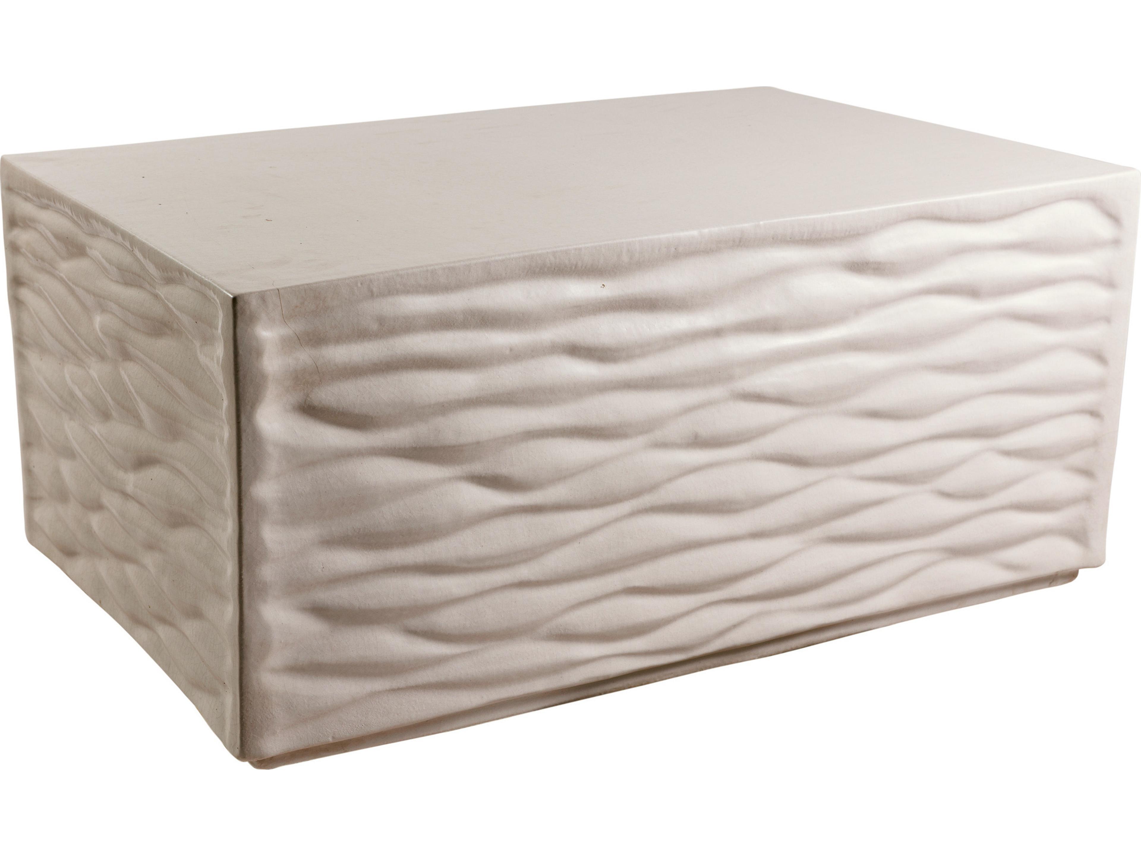 Seasonal Living Ceramics Linen Semi-gloss Ceramic Rectangular Coffee Table