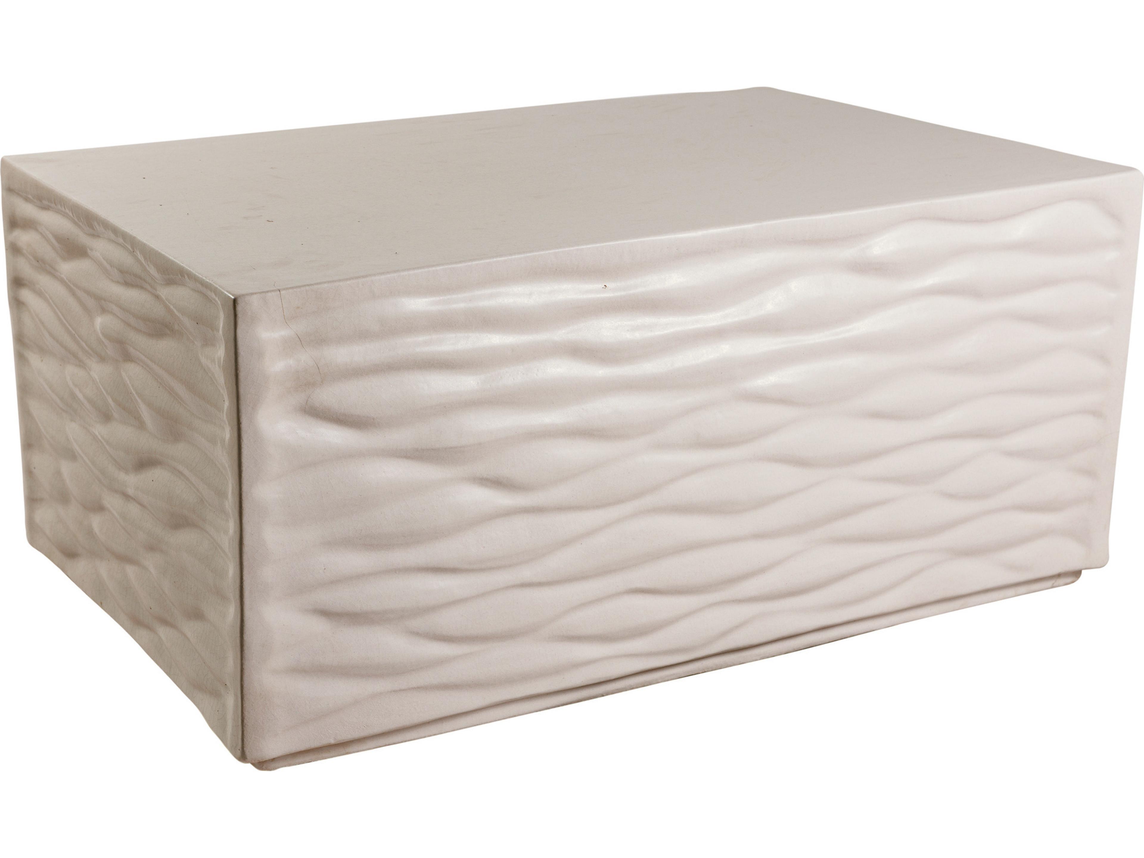 Seasonal Living Ceramics Linen Semi-gloss Ceramic Rectangular Coffee Table