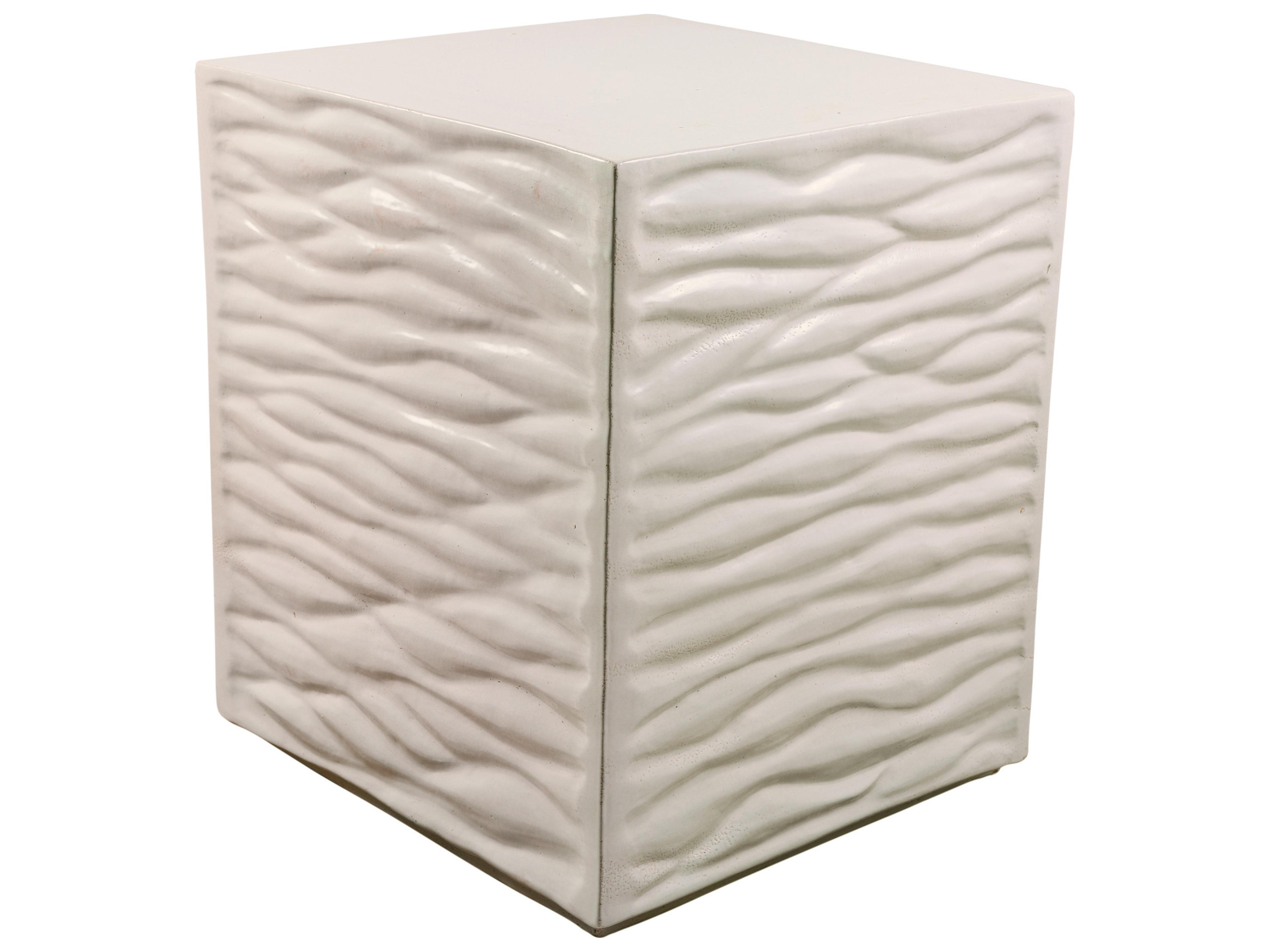 Seasonal Living Ceramics Linen Semi-gloss Ceramic Square End Table