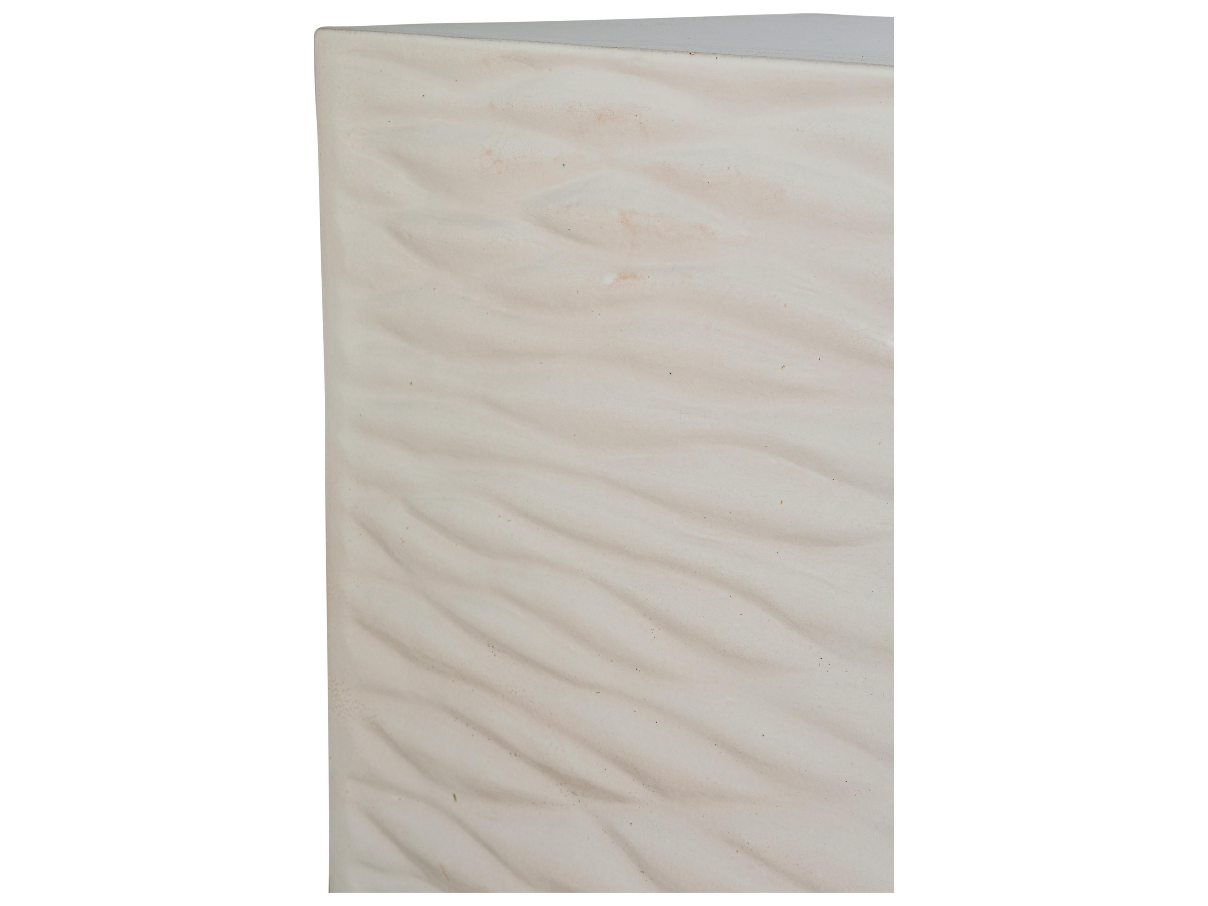 Seasonal Living Ceramics Linen Semi-gloss Ceramic Square End Table