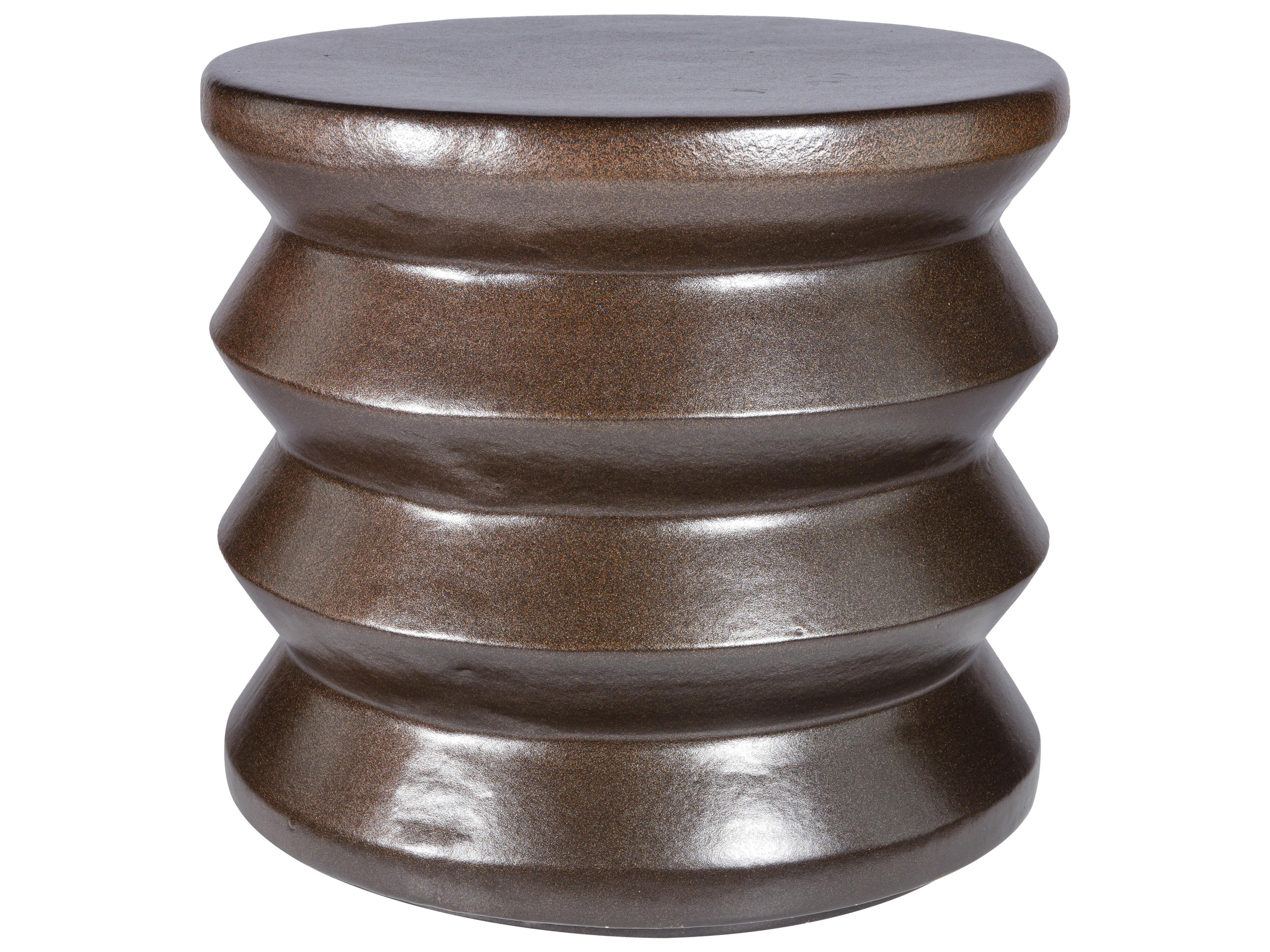 Provenance Signature Ceramic Round Outdoor End Table