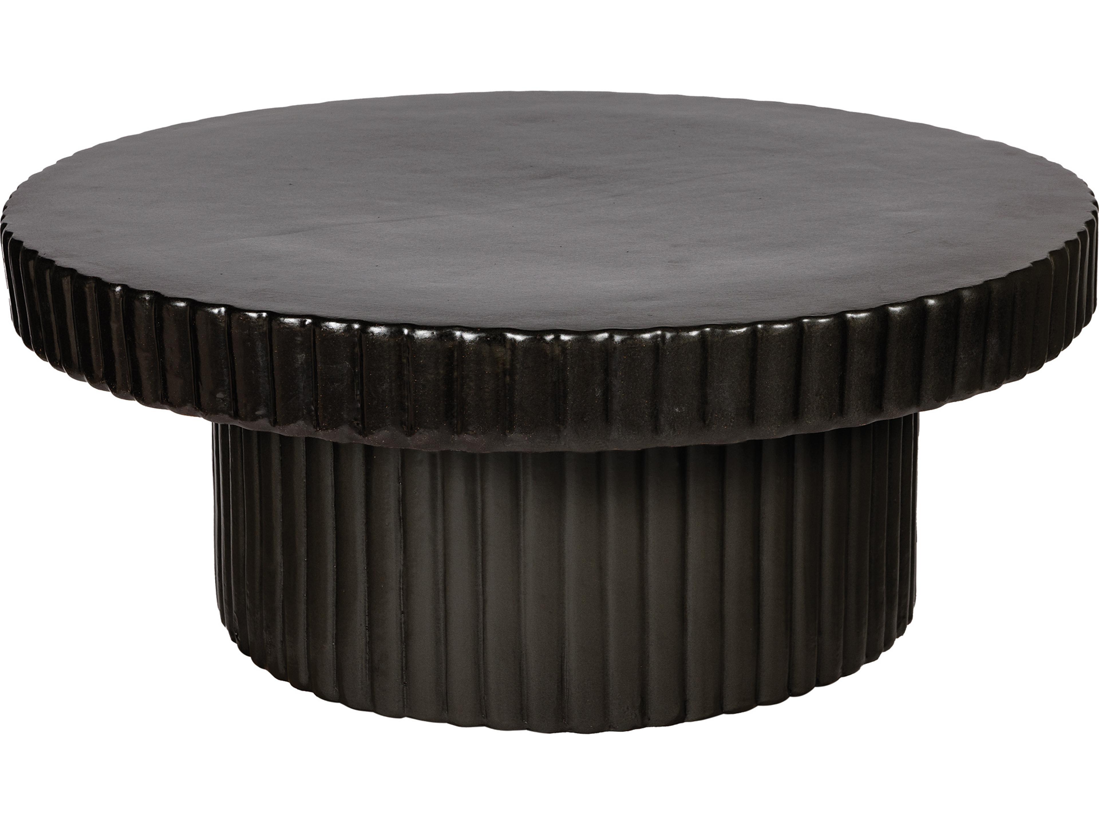 Ceramics Iron Semi-gloss Ceramic Round Coffee Table