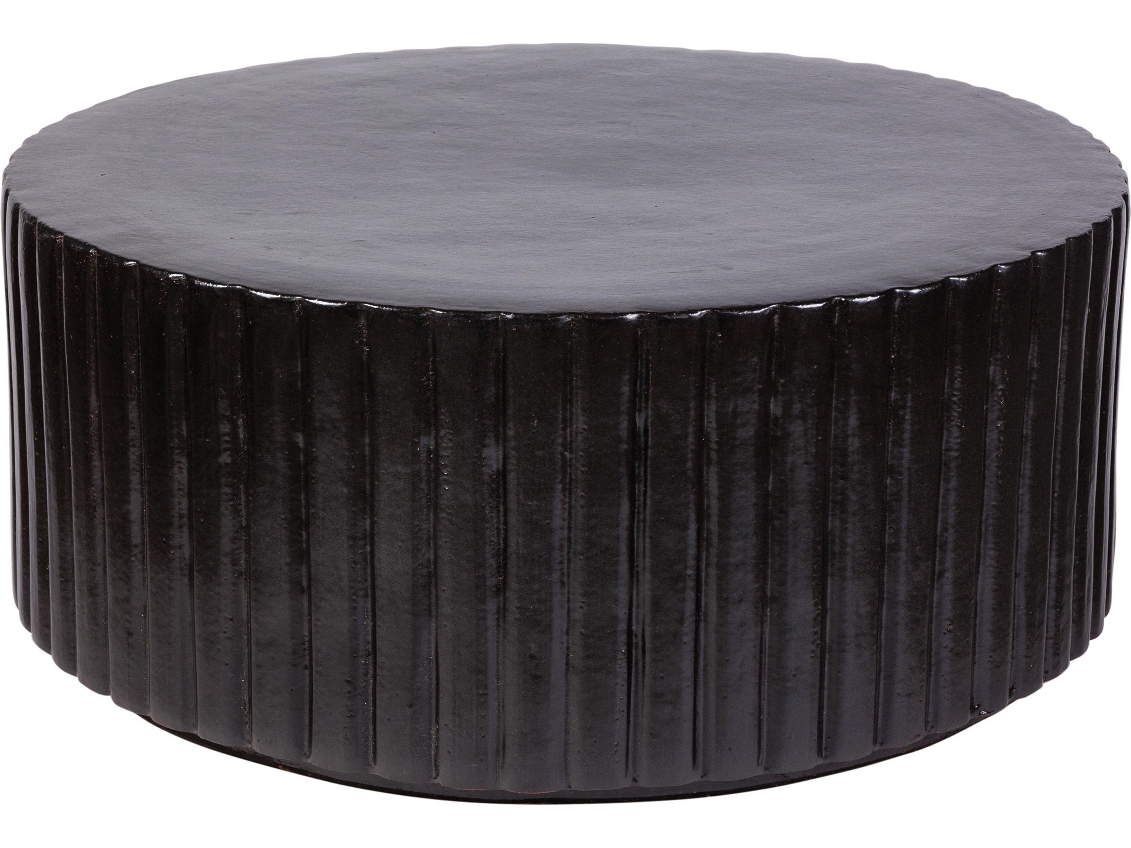Ceramics Iron Semi-gloss Ceramic Round End Table