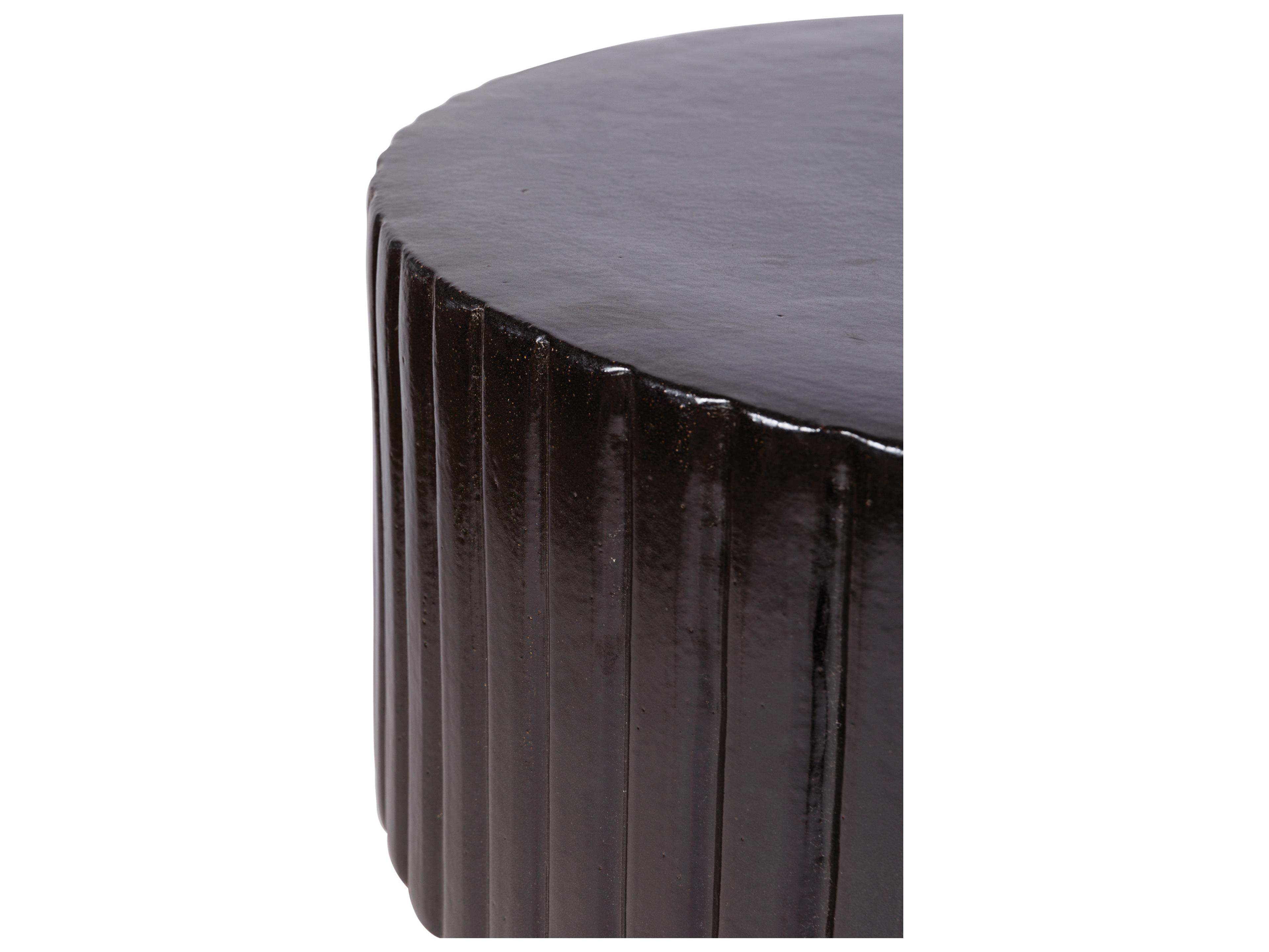 Seasonal Living Ceramics Iron Semi-gloss Ceramic Round End Table