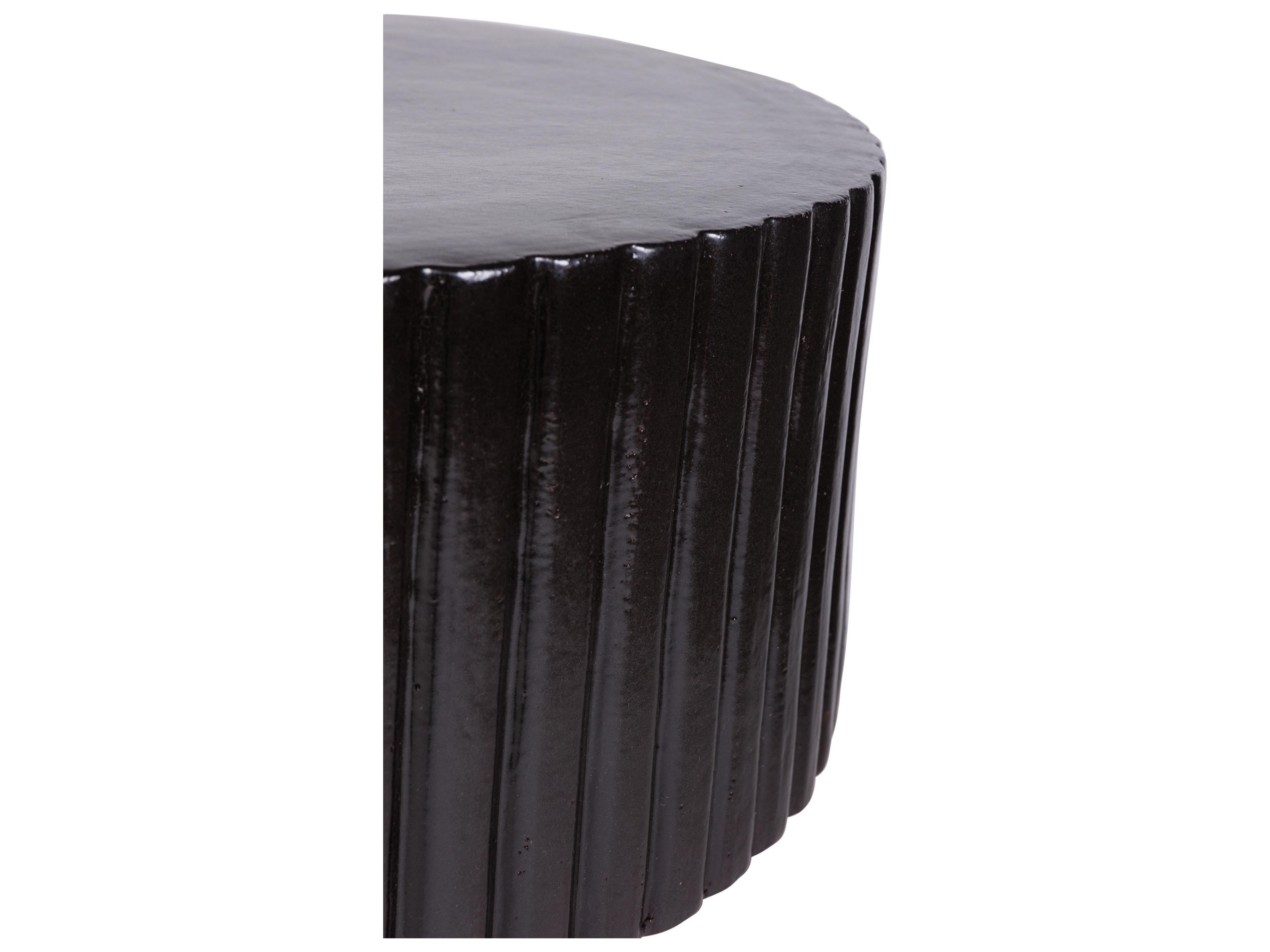 Seasonal Living Ceramics Iron Semi-gloss Ceramic Round End Table