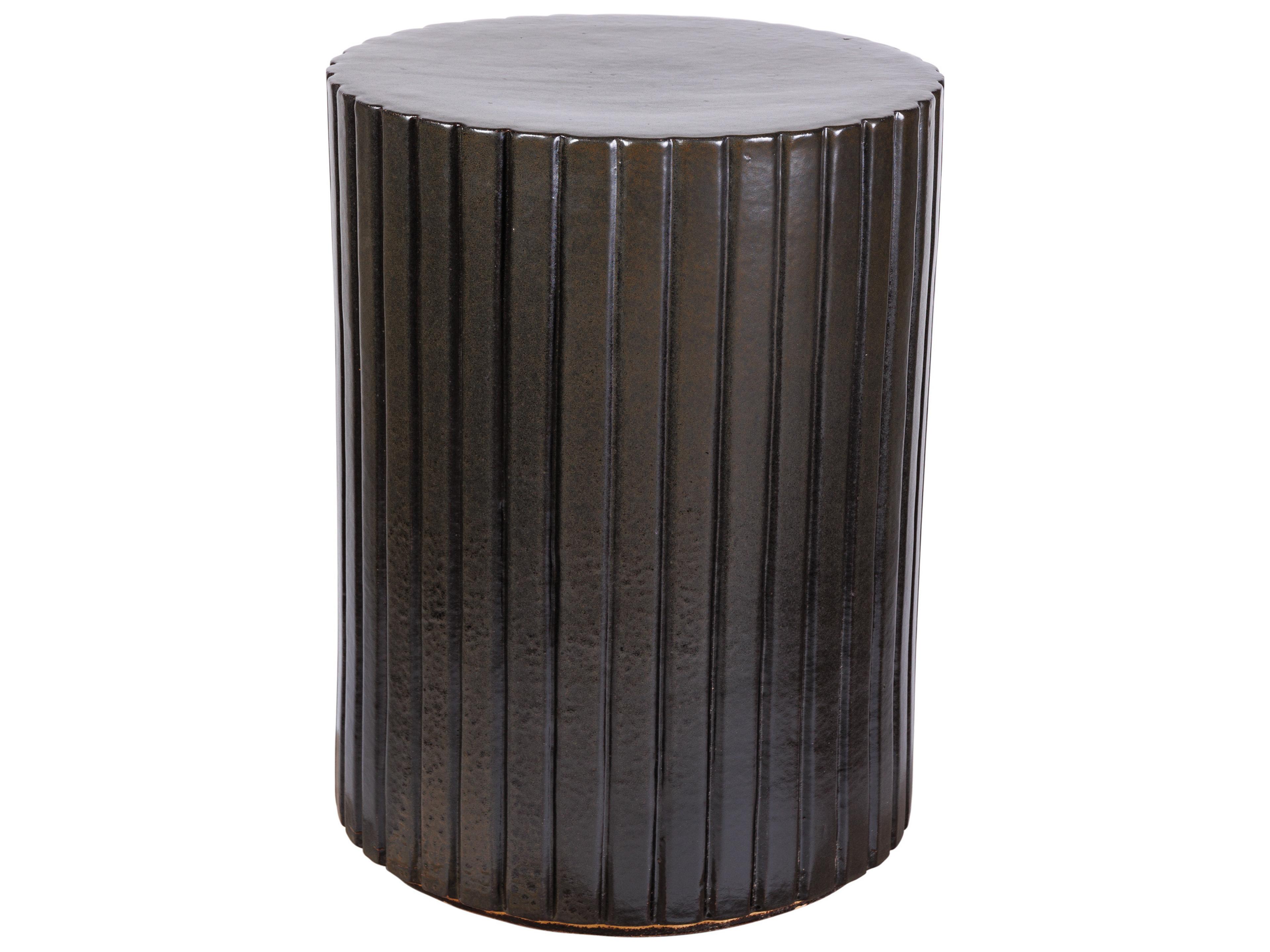 Ceramics Iron Semi-gloss Ceramic Round End Table