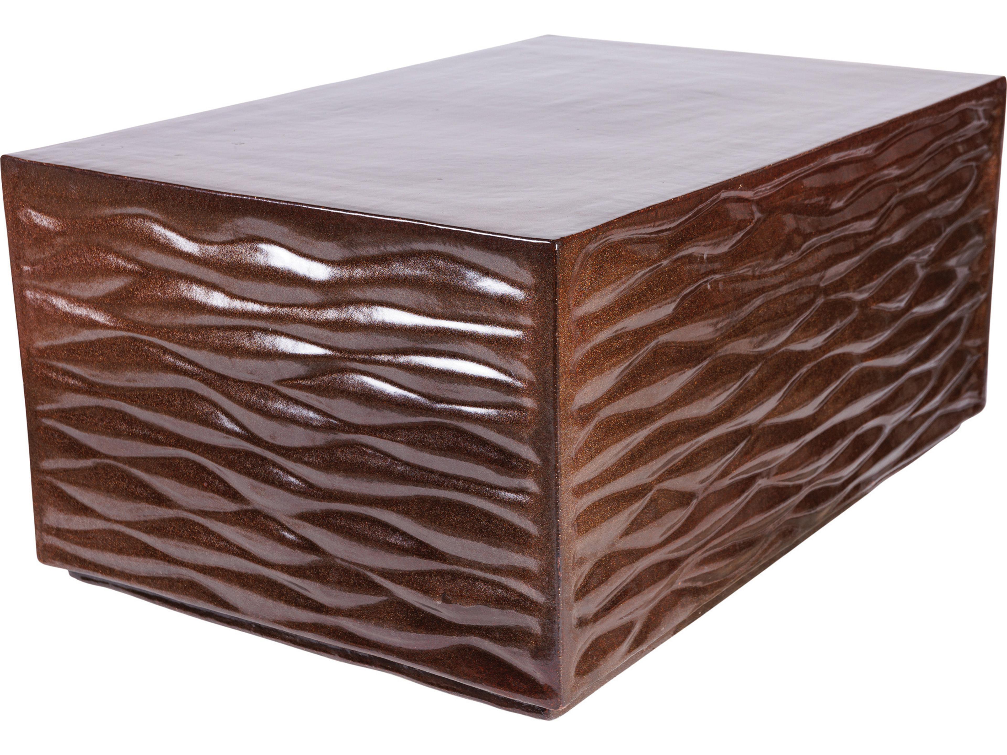 Ceramics Pyrite Brown Gloss Ceramic Rectangular Coffee Table