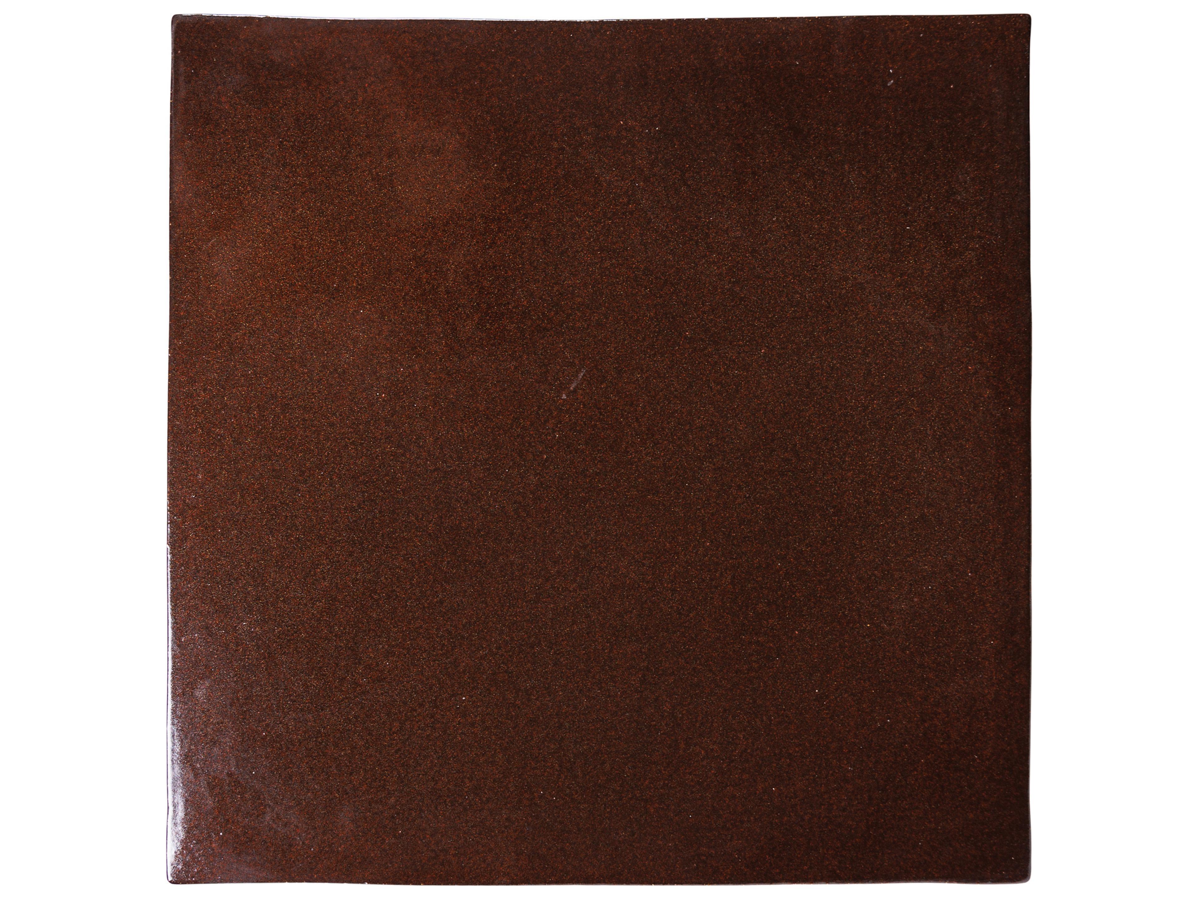 Seasonal Living Ceramics Pyrite Brown Gloss Ceramic Square End Table