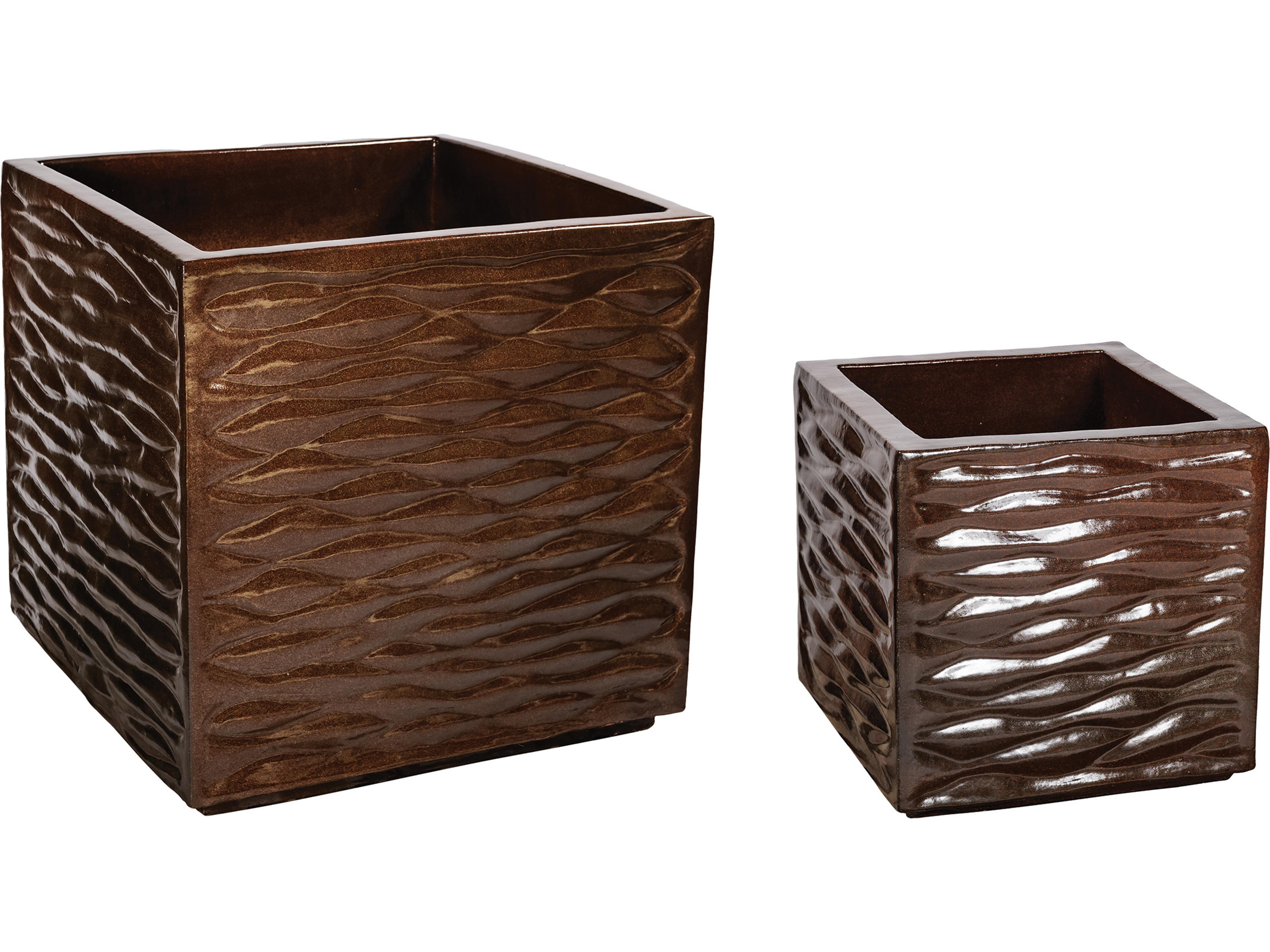 Ceramics Pyrite Brown Gloss Planter