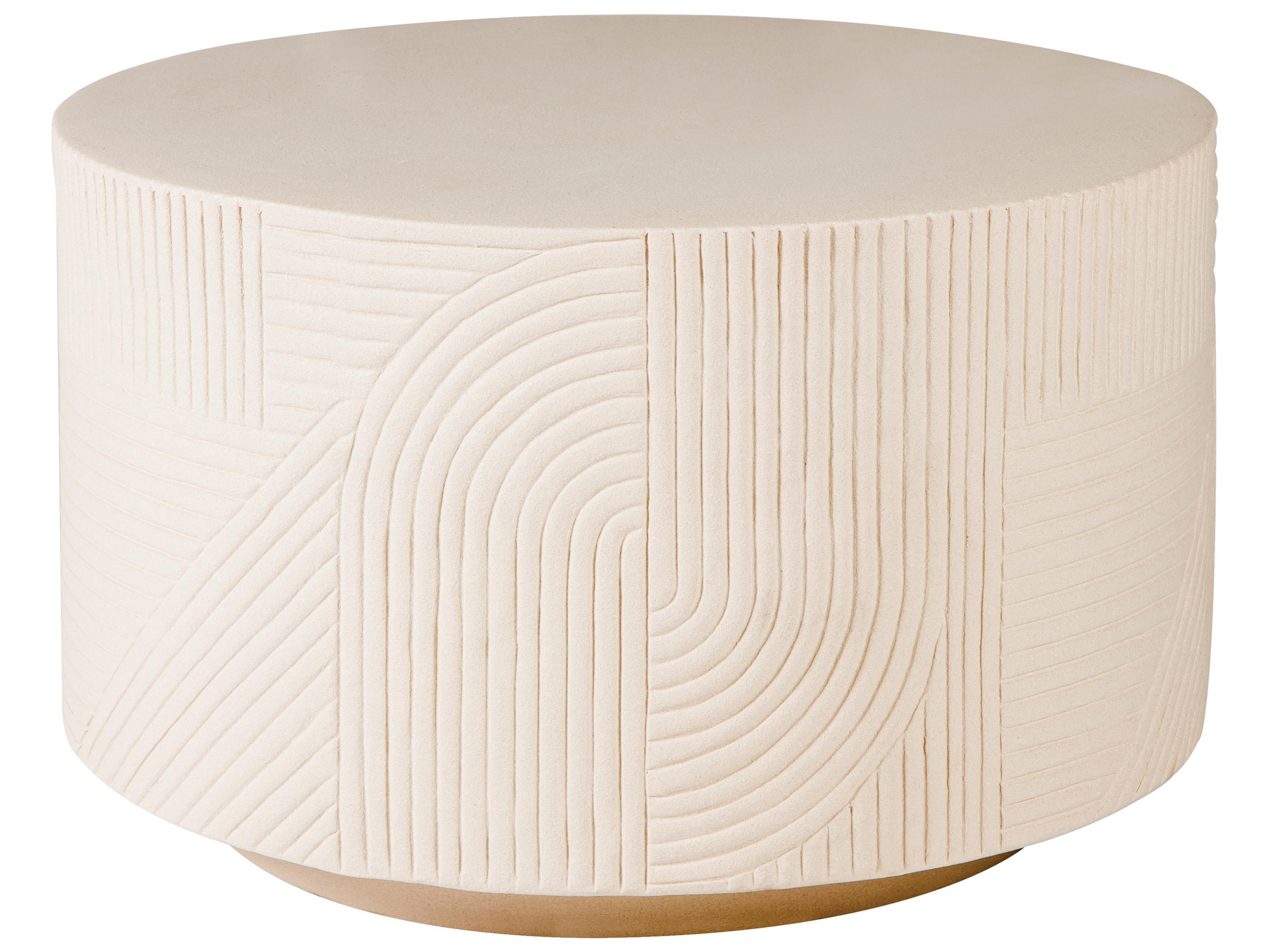 Provenance Ceramic Sand Matte Round End Table