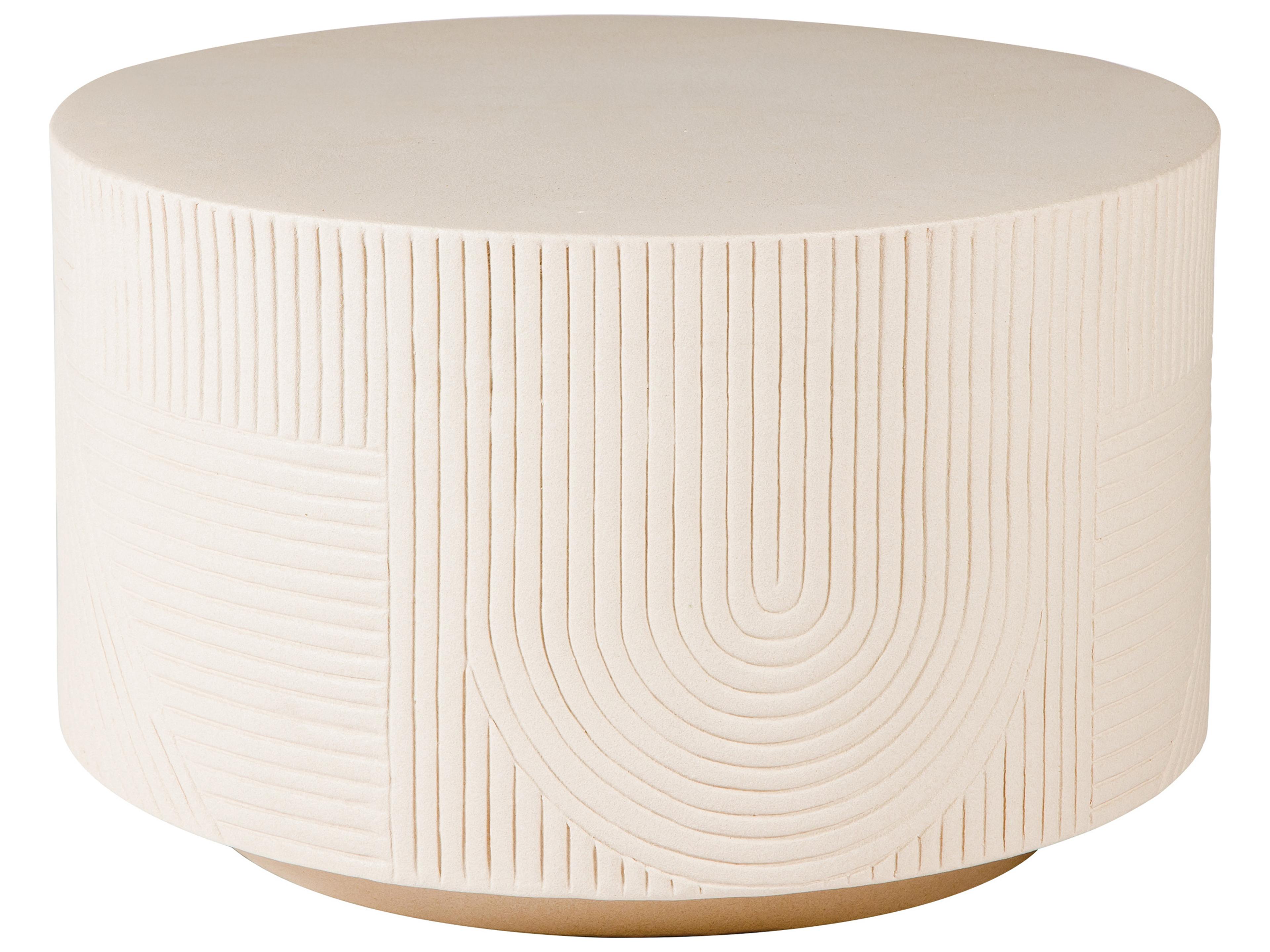 Seasonal Living Provenance Ceramic Sand Matte Round End Table
