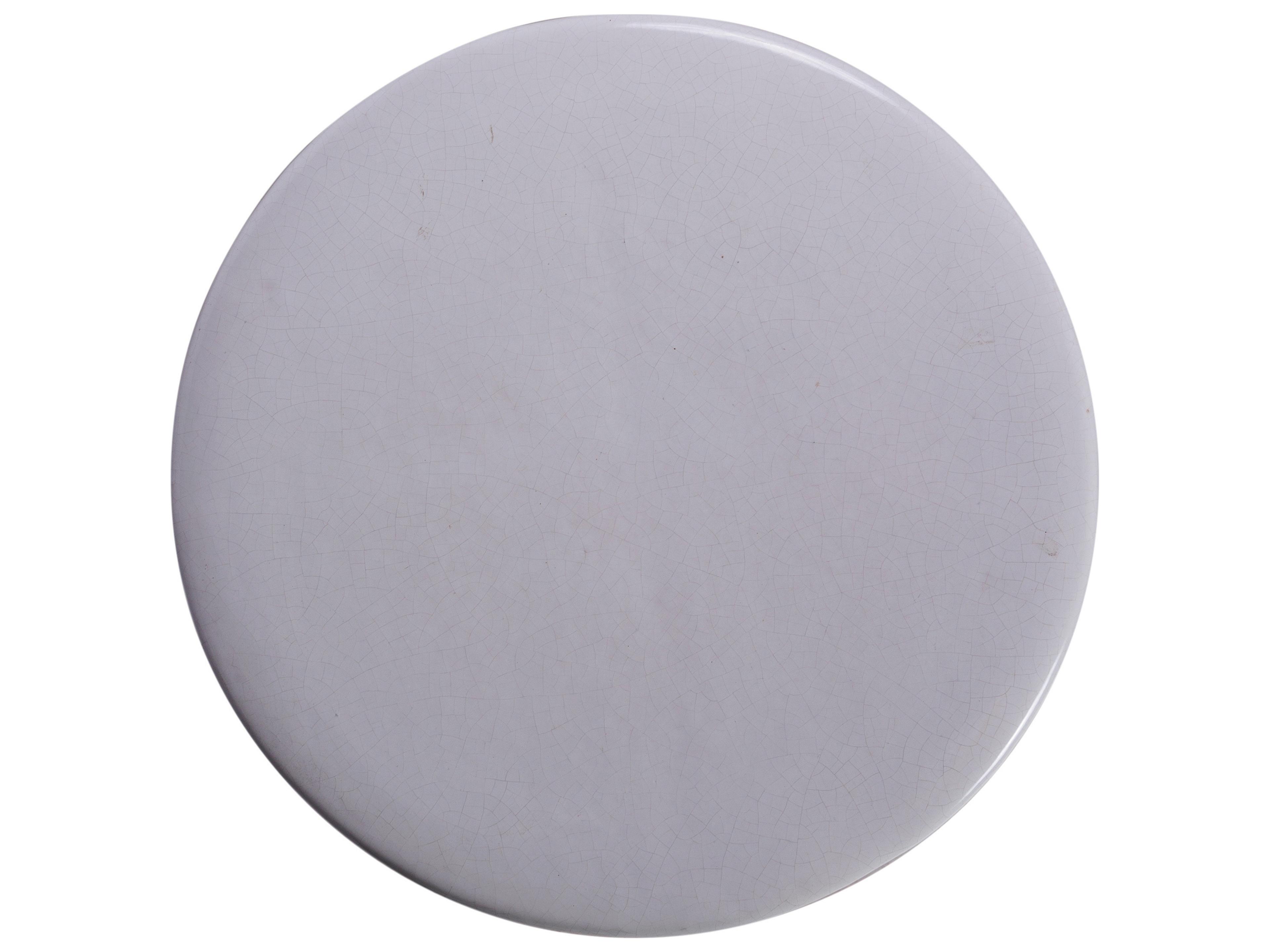 Seasonal Living Ceramics Linen Semi-gloss Ceramic Round End Table