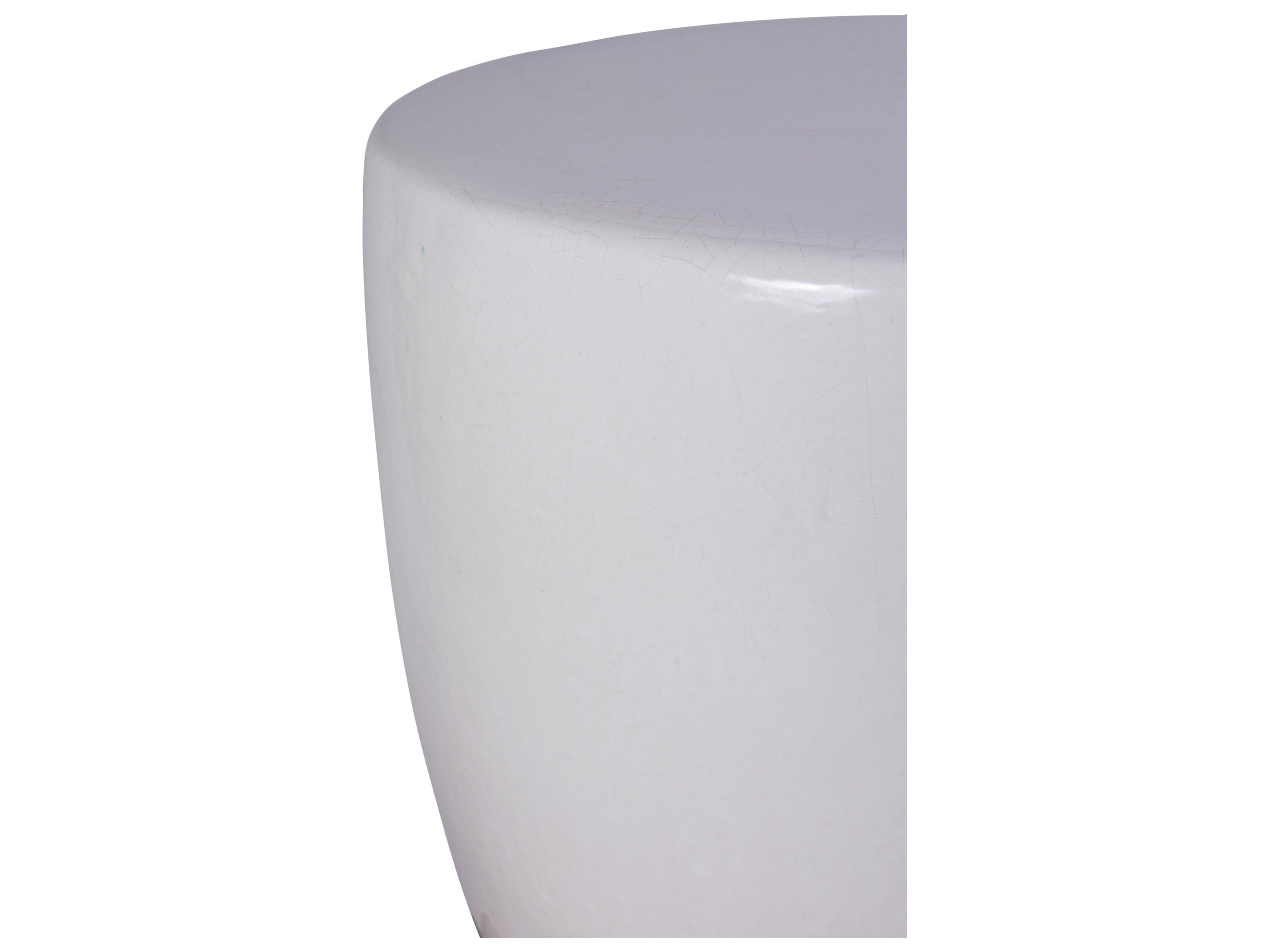 Seasonal Living Ceramics Linen Semi-gloss Ceramic Round End Table