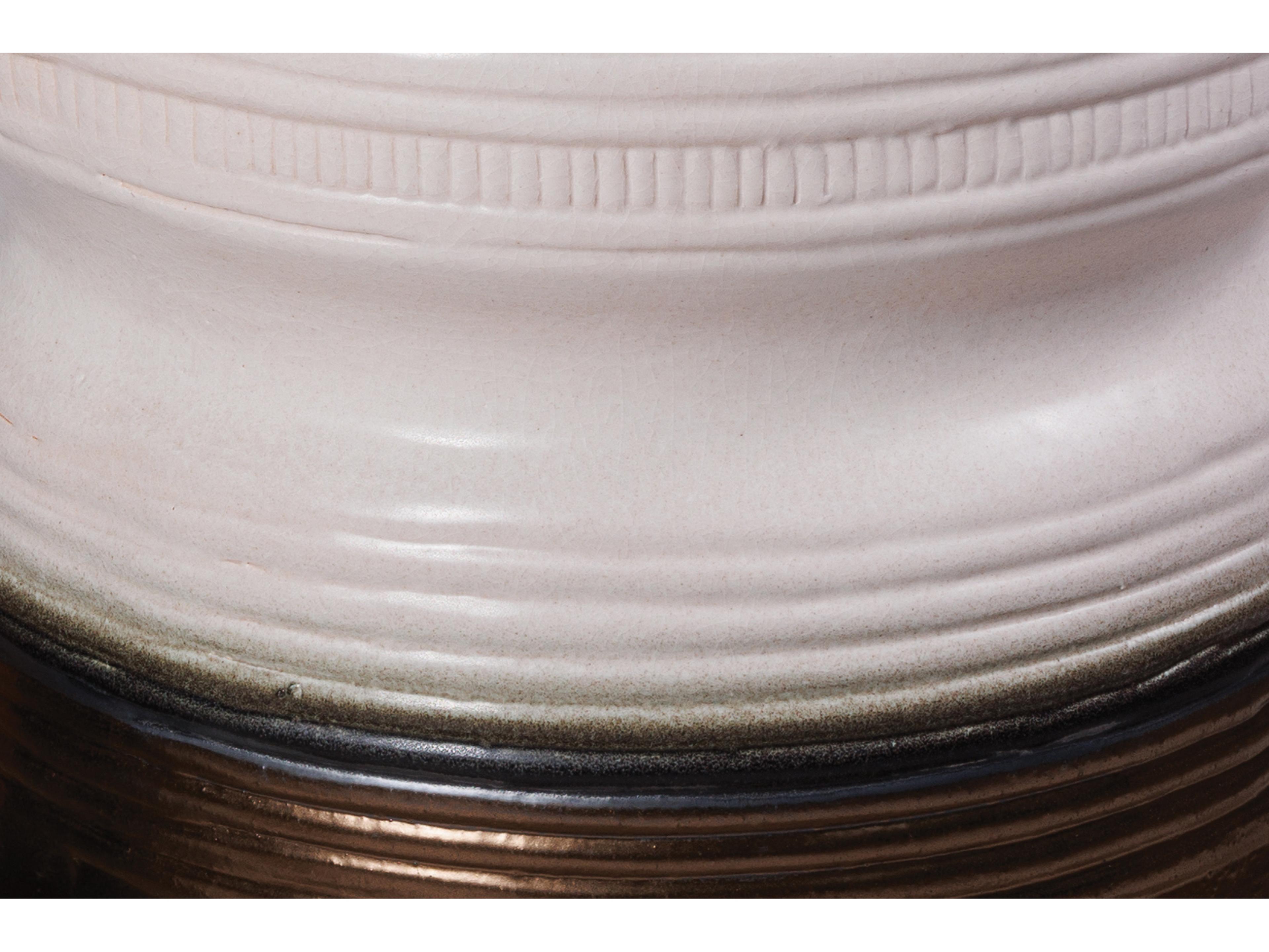 Seasonal Living Ceramics Linen Semi-gloss Top And Sides | Metallic Base Ceramic Dining Chair