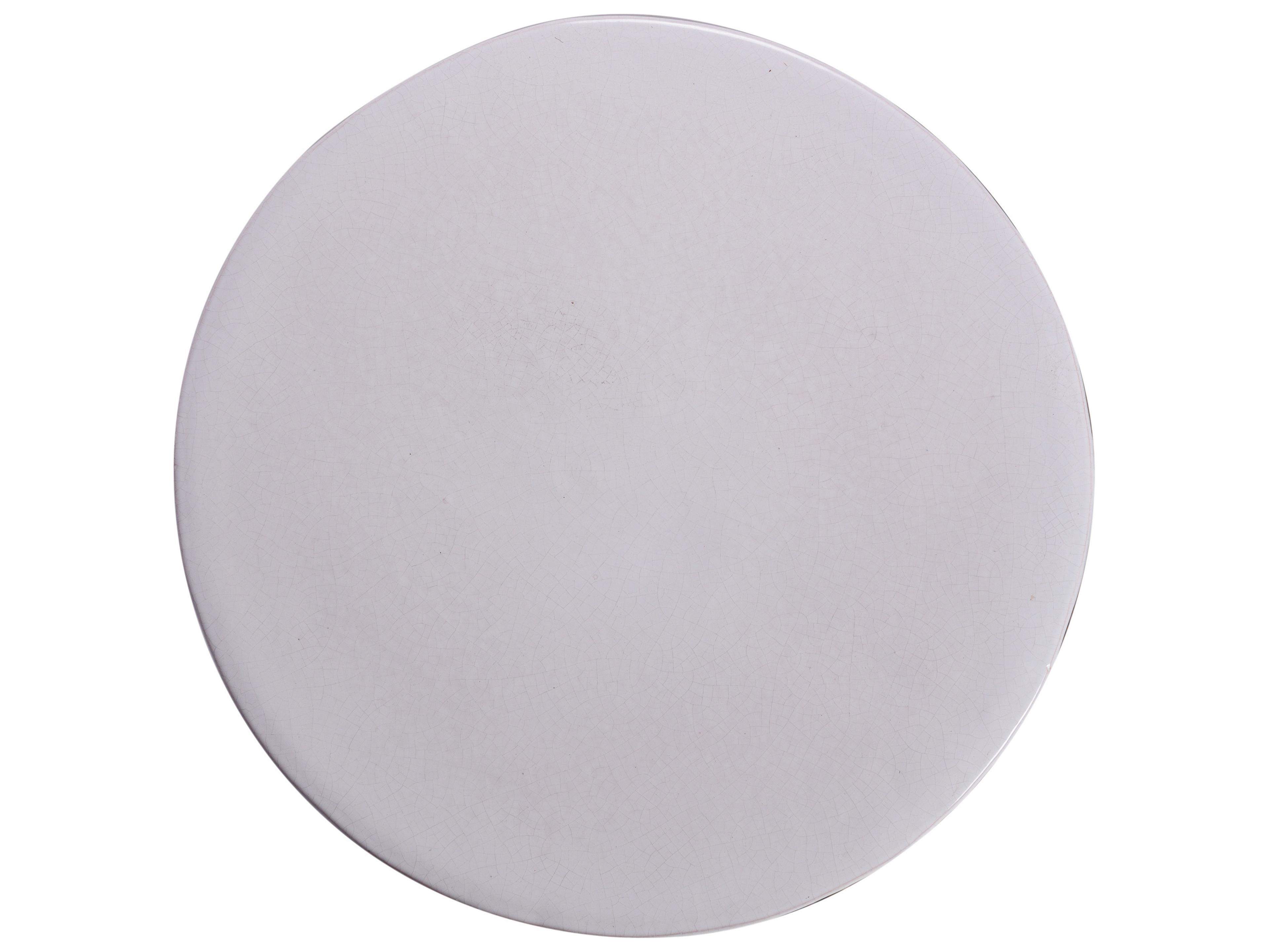 Seasonal Living Ceramics Linen Semi-gloss Ceramic Round End Table