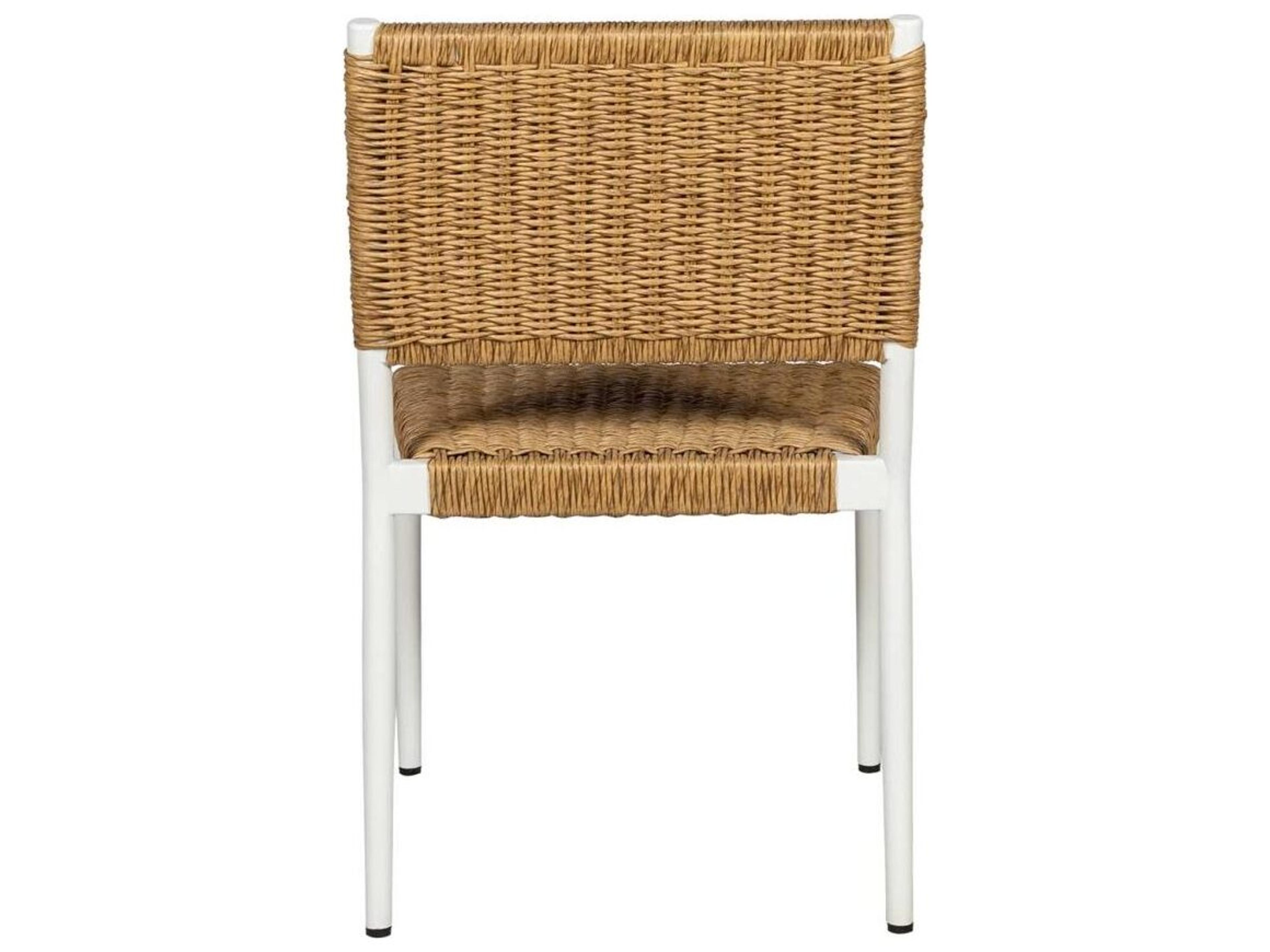 Seasonal Living Explorer Linen White Steel Wicker Dining Chair