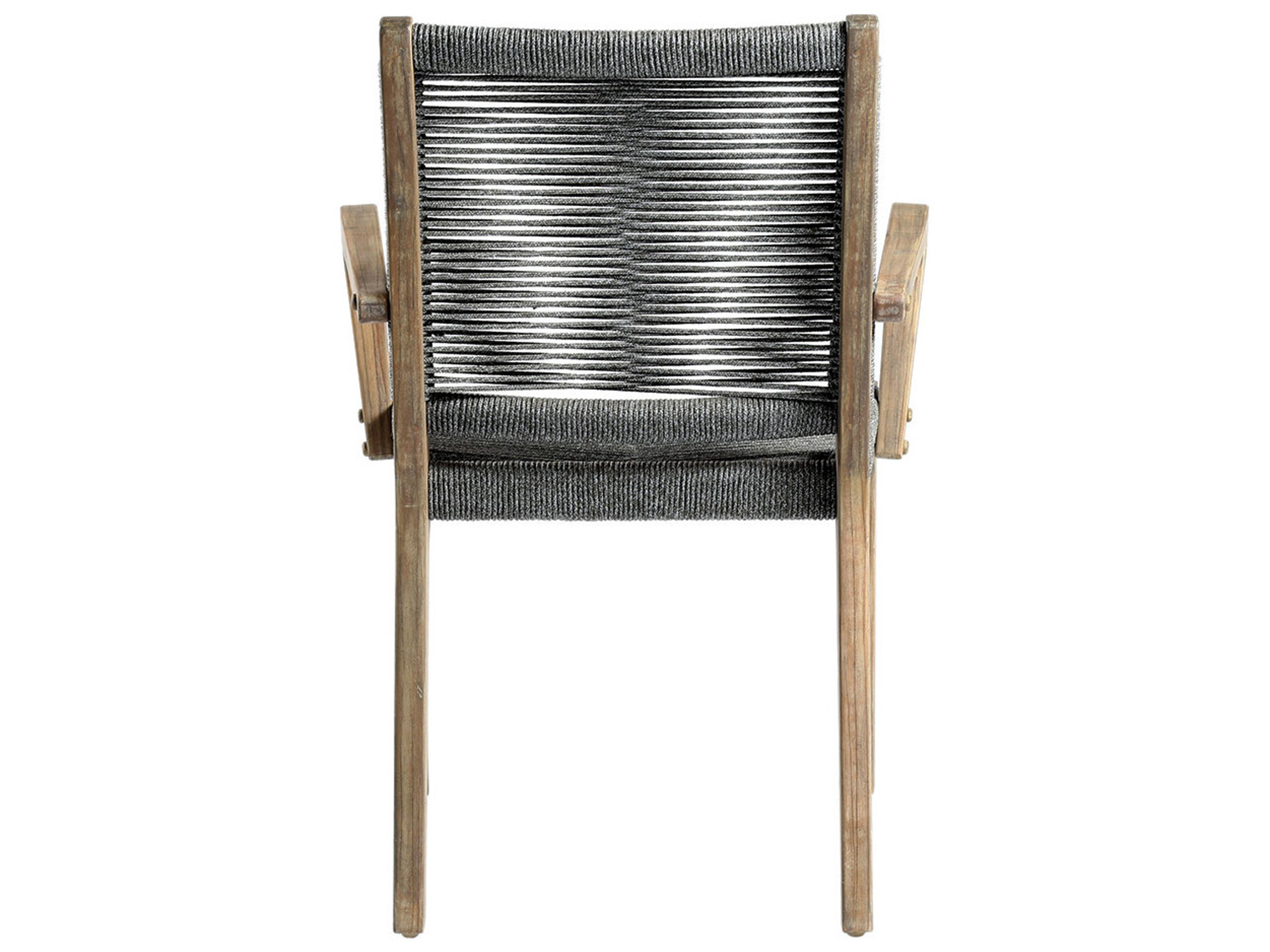 Seasonal Living Explorer Mixed Grey Acacia Wood Oceans Patio Dining Arm Chair Set of 2