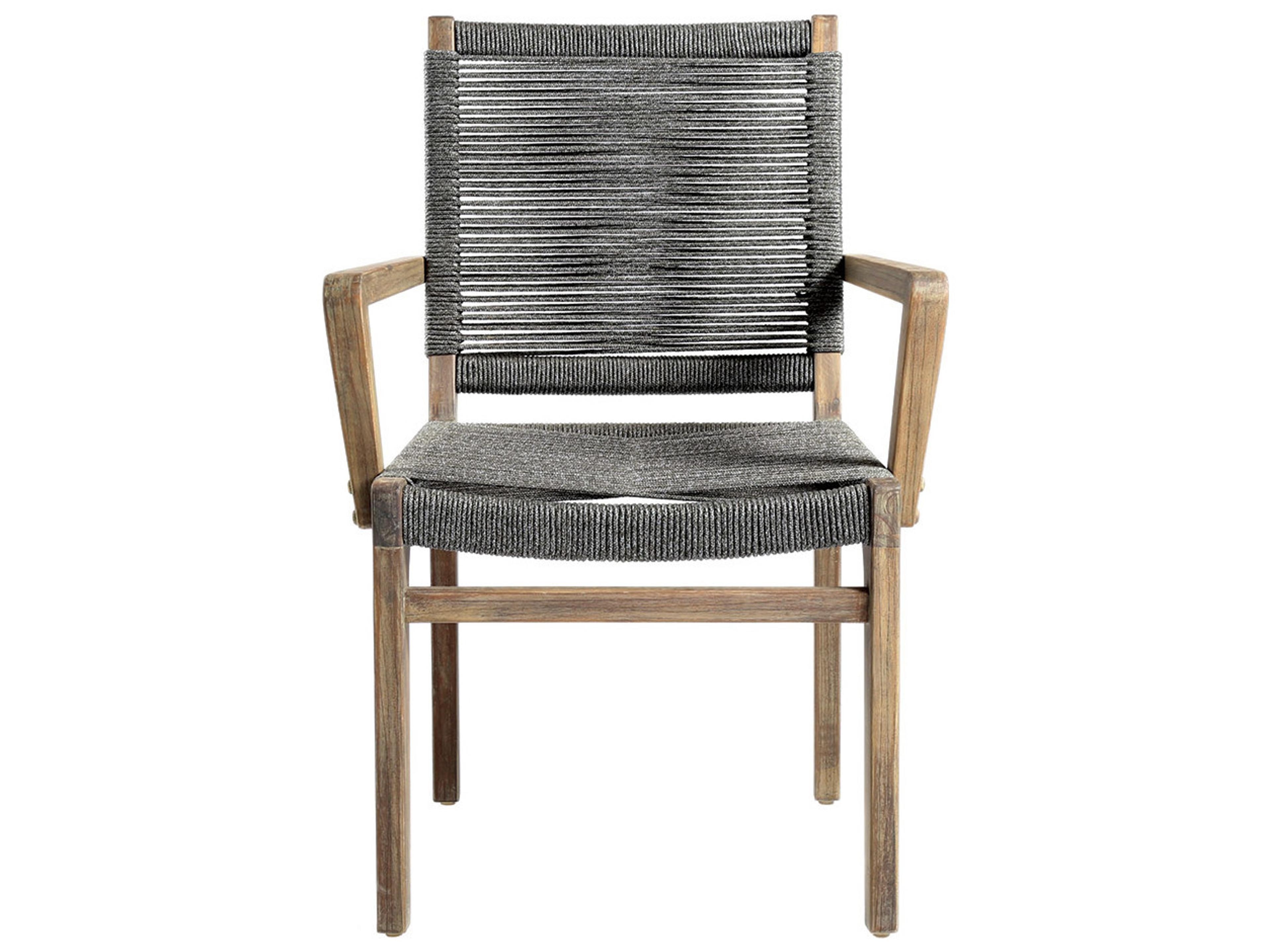 Seasonal Living Explorer Mixed Grey Acacia Wood Oceans Patio Dining Arm Chair Set of 2