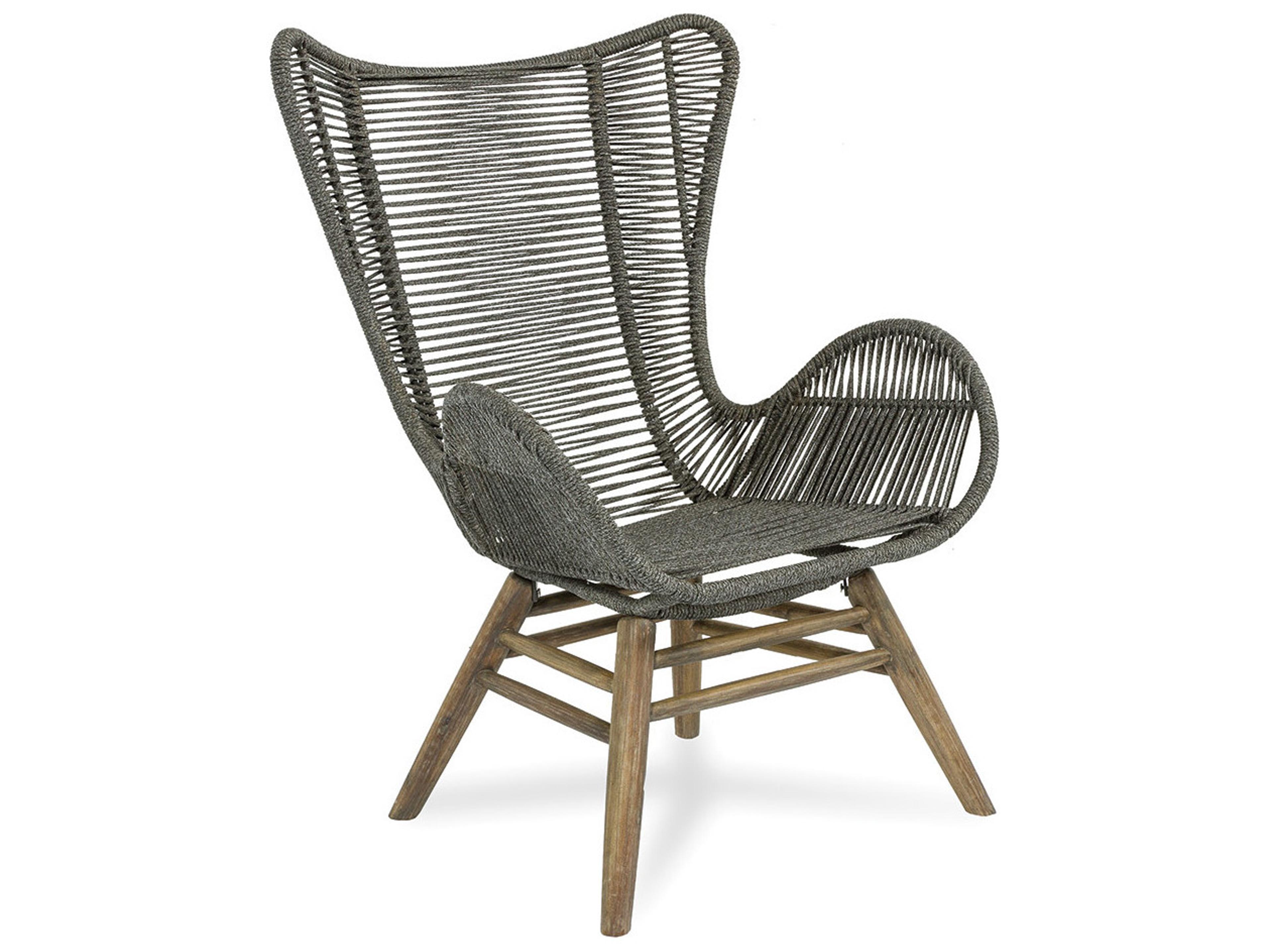 Seasonal Living Explorer Mixed Grey Acacia Wood Oceans Lounge Chair with Ottoman