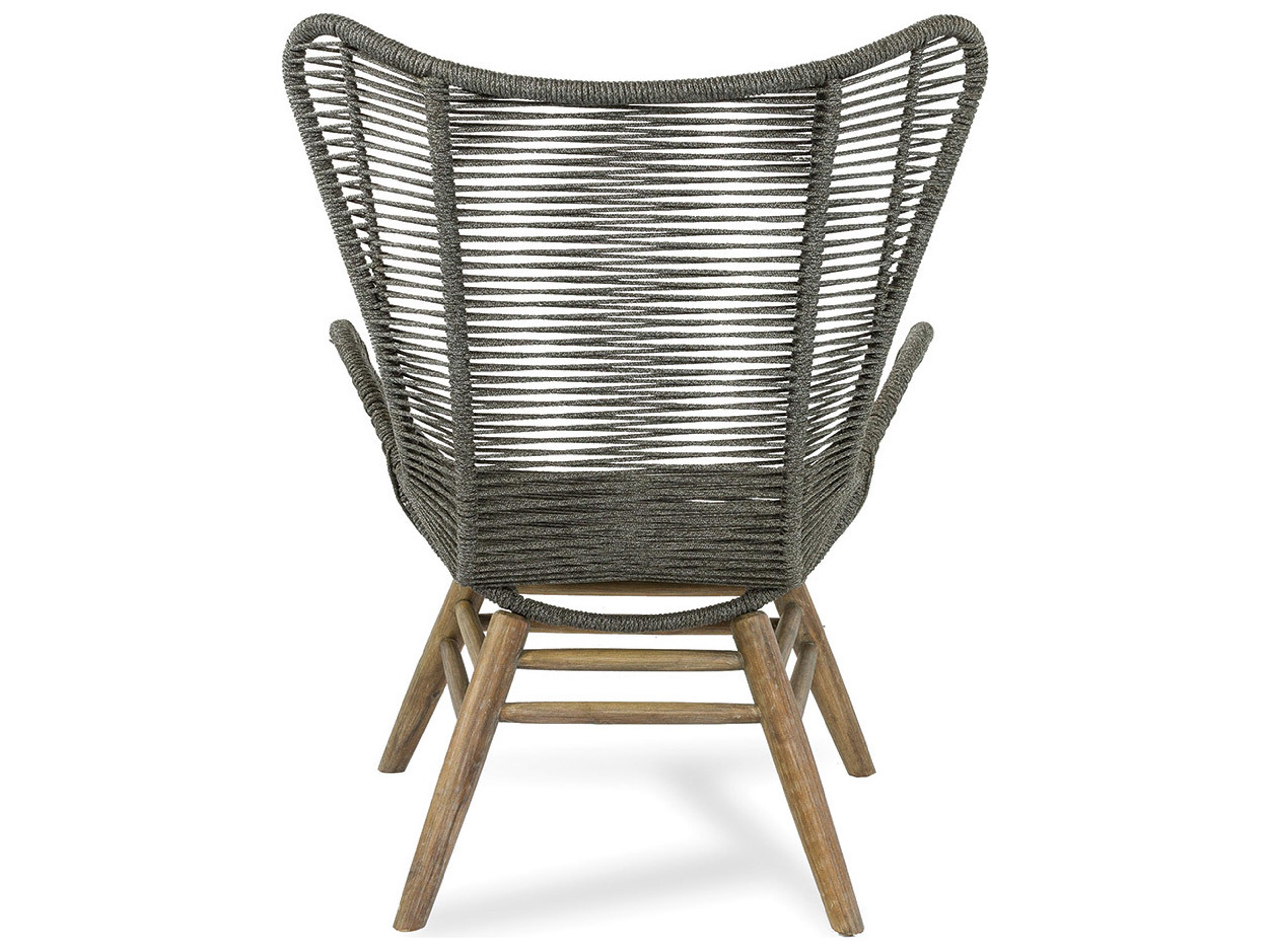 Seasonal Living Explorer Mixed Grey Acacia Wood Oceans Lounge Chair with Ottoman