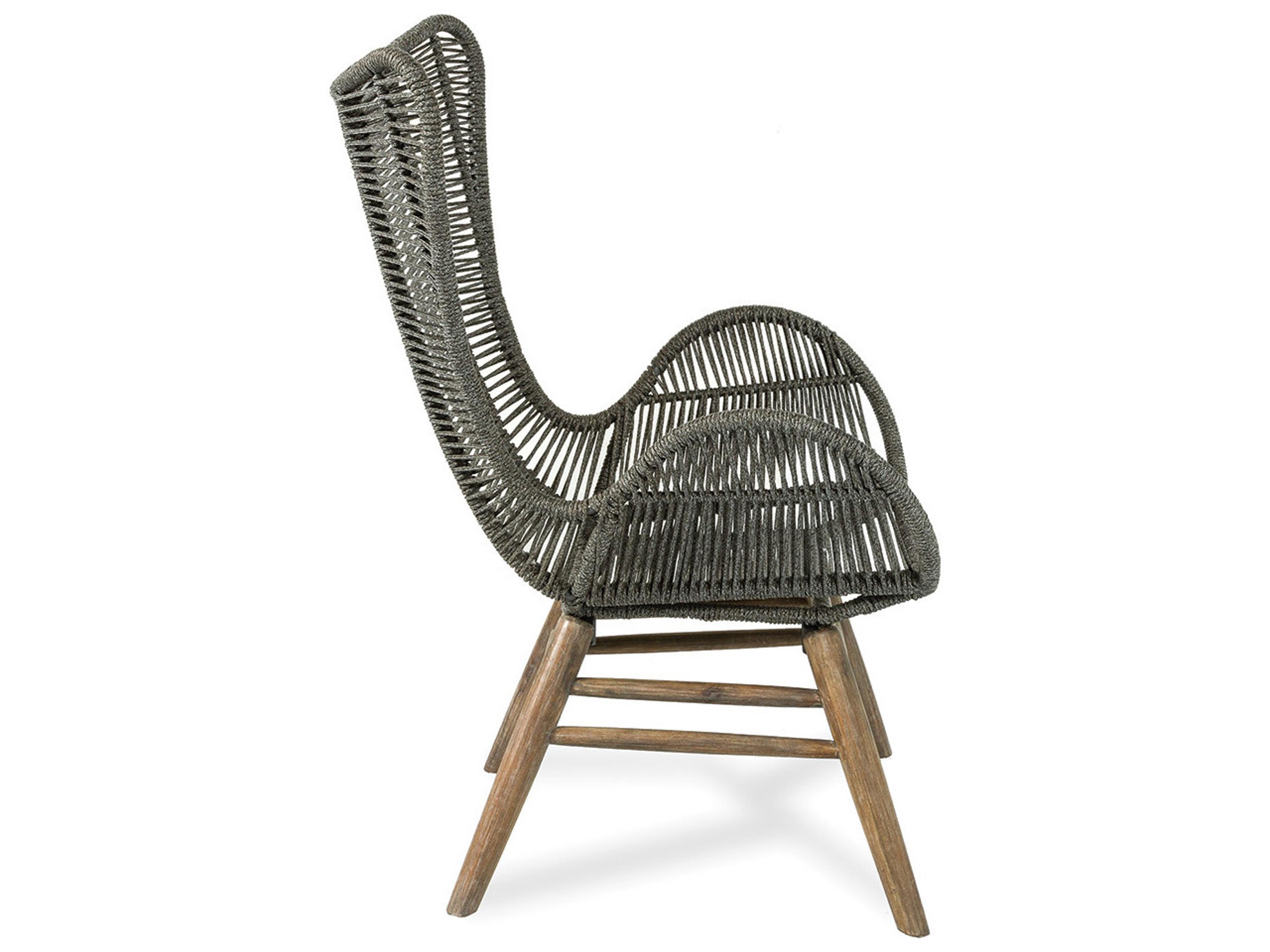 Seasonal Living Explorer Mixed Grey Acacia Wood Oceans Lounge Chair with Ottoman