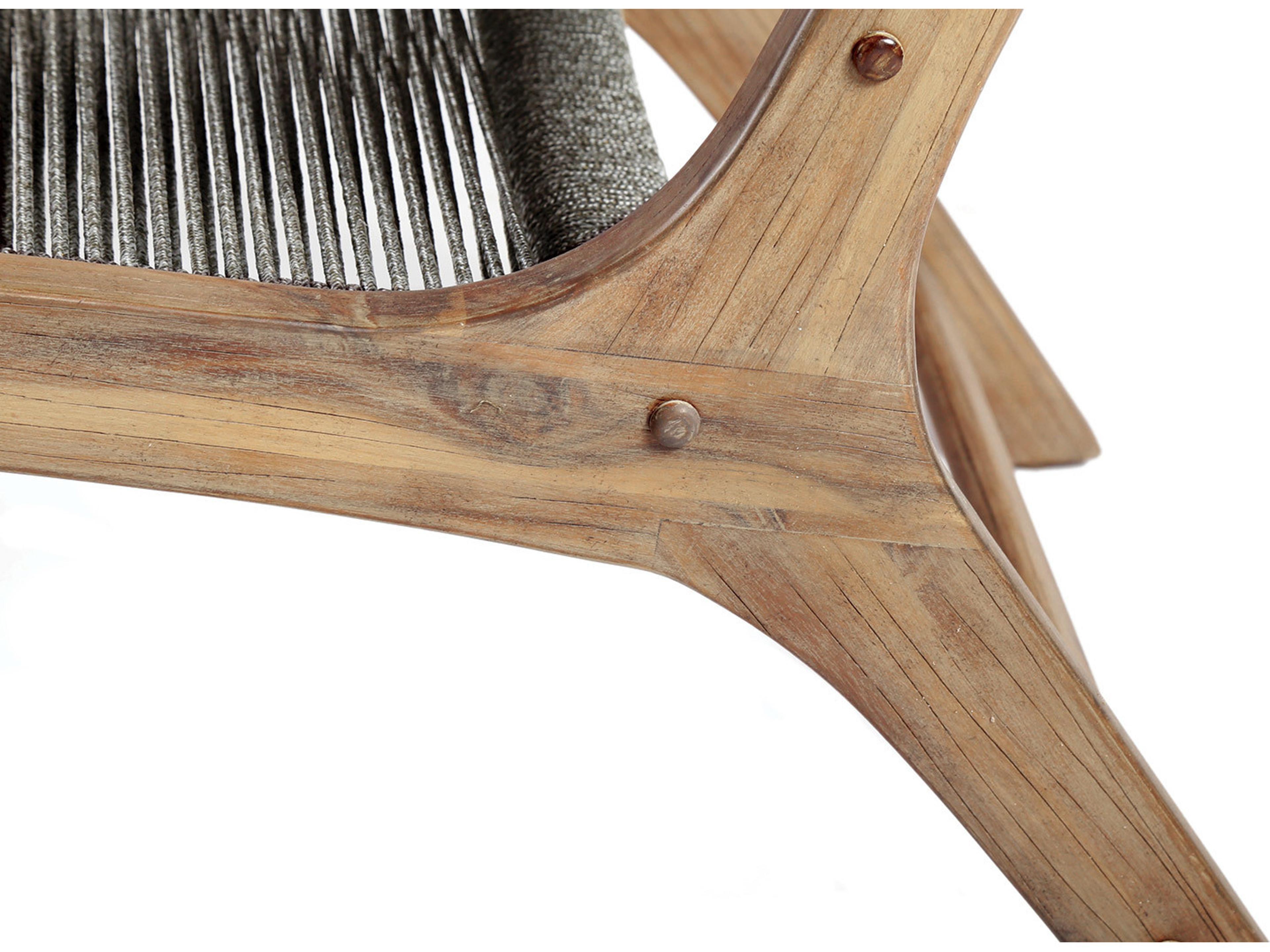 Seasonal Living Explorer Mixed Grey Acacia Wood Oceans Outdoor Patio Lounge Chair