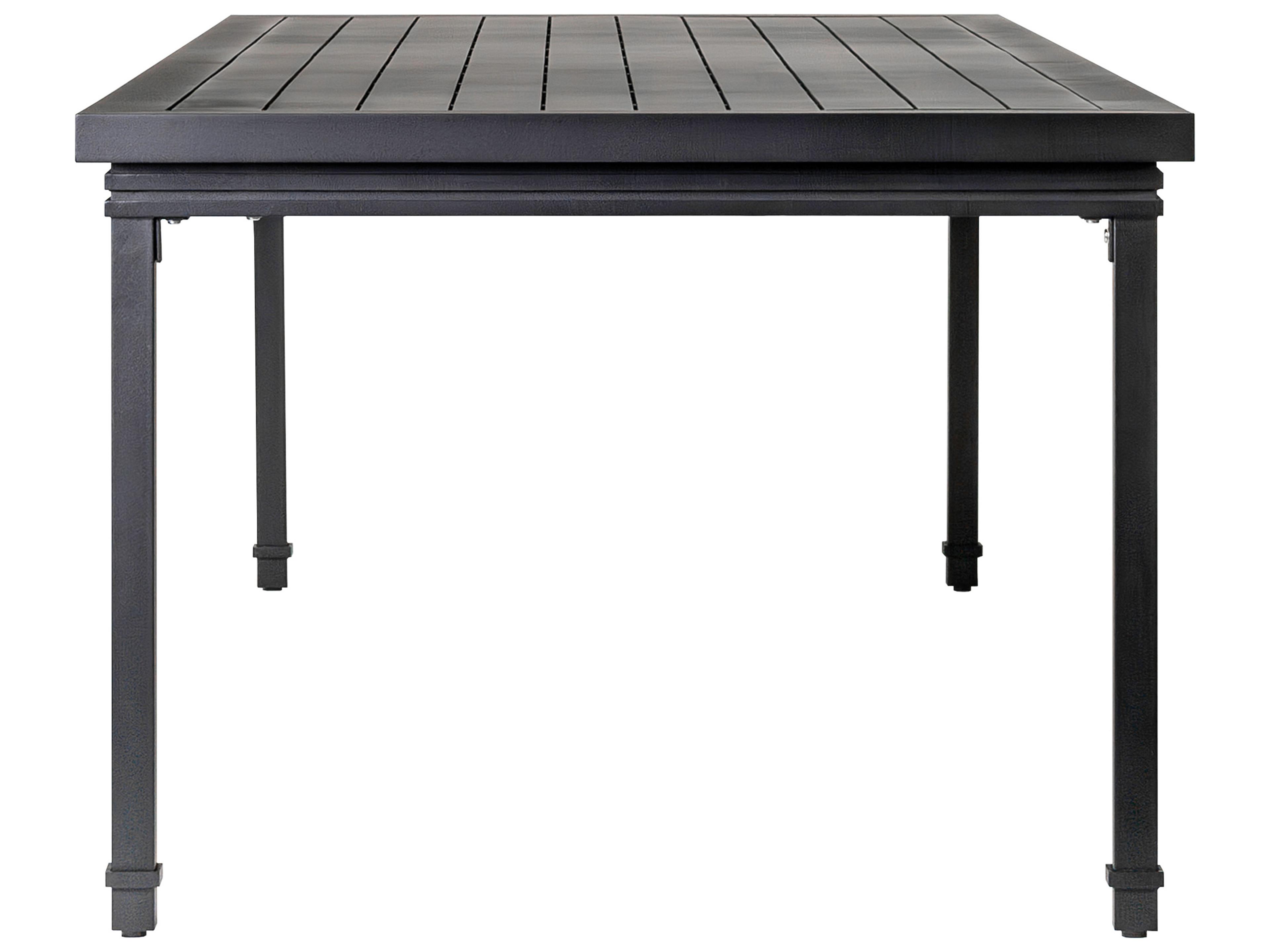 Seasonal Living Eterna Black Sand Matte Aluminum Rectangular Dining Table