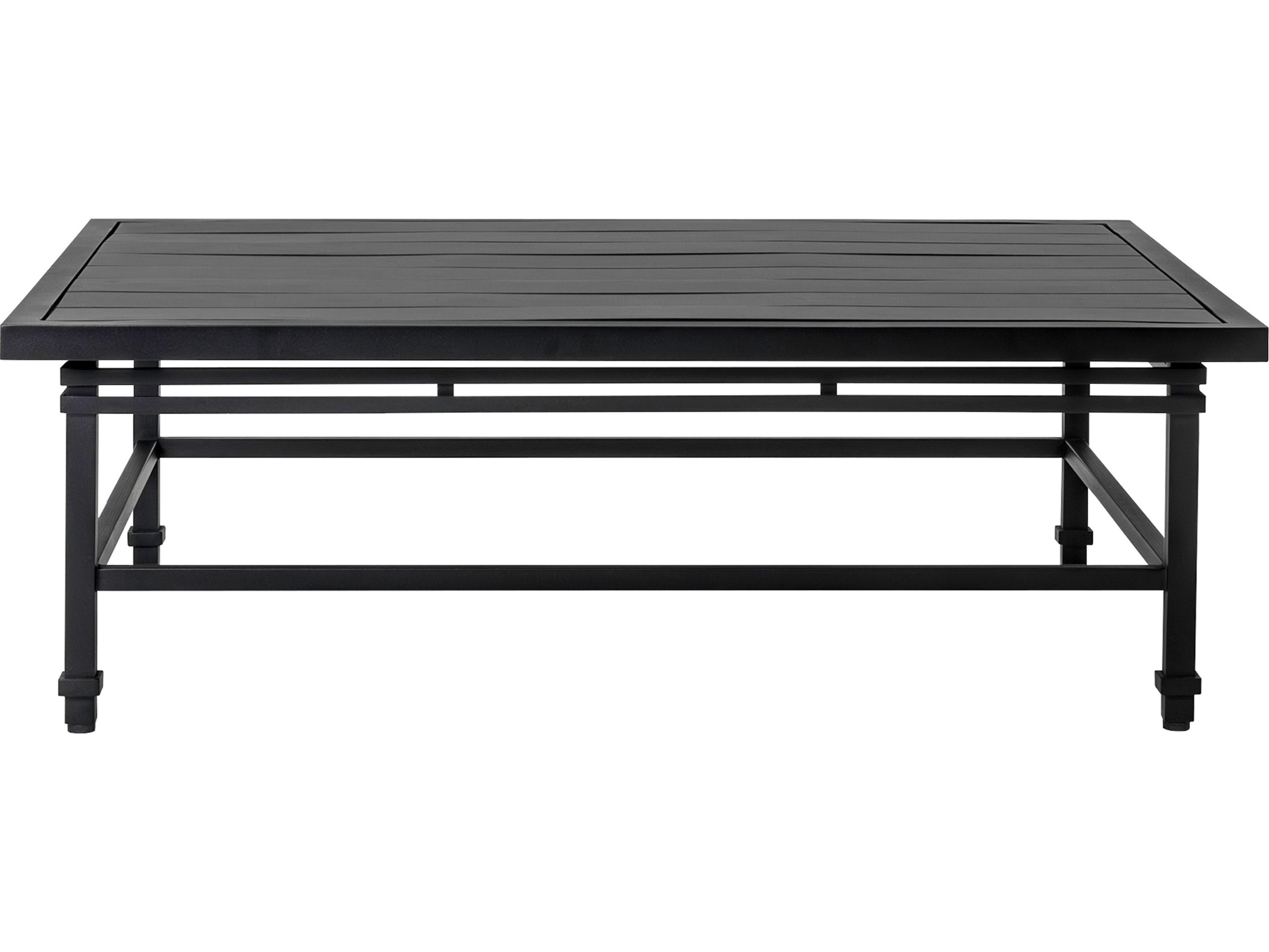 Seasonal Living Eterna Black Sand Matte Aluminum Rectangular Coffee Table