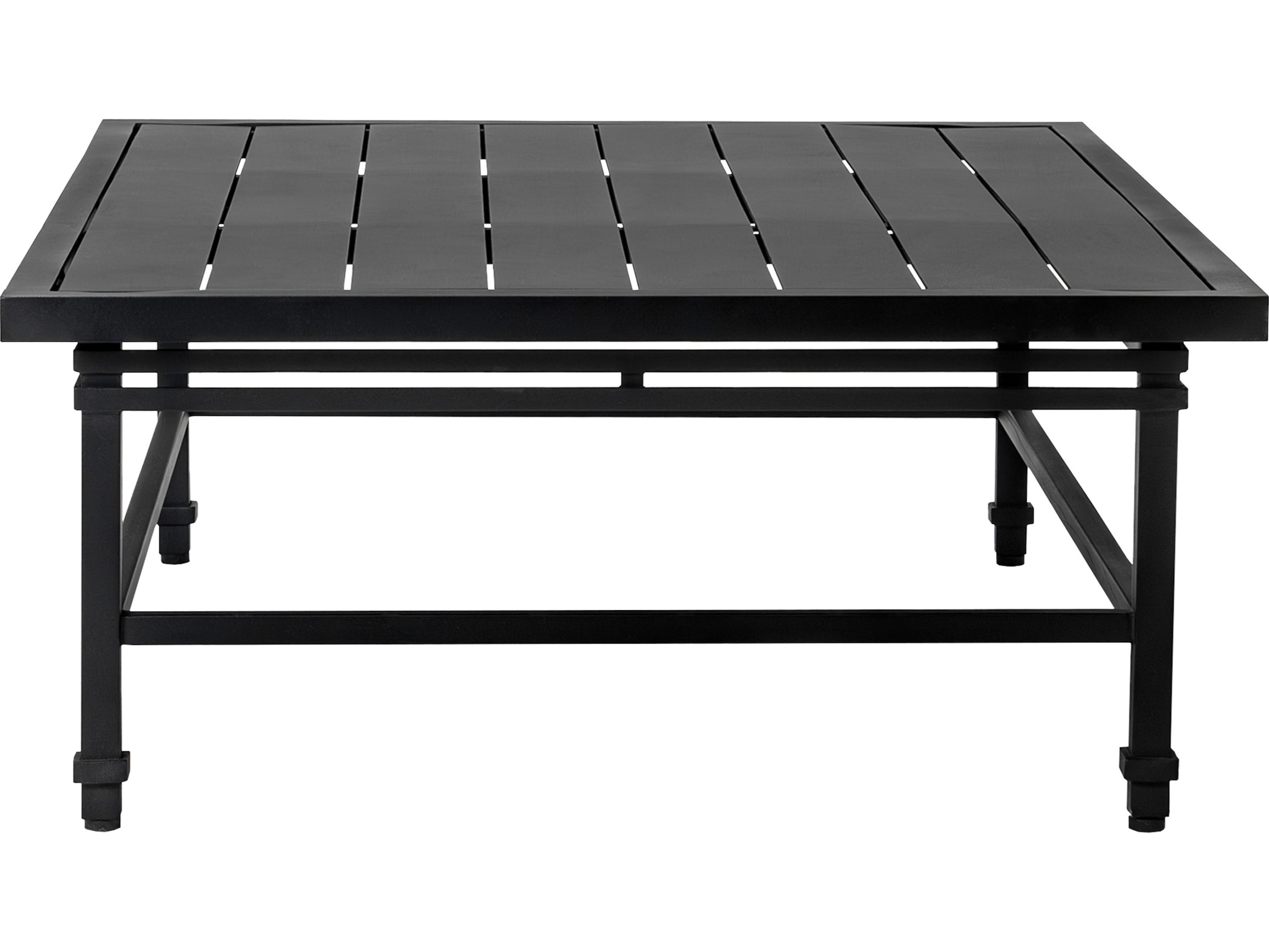 Seasonal Living Eterna Black Sand Matte Aluminum Rectangular Coffee Table
