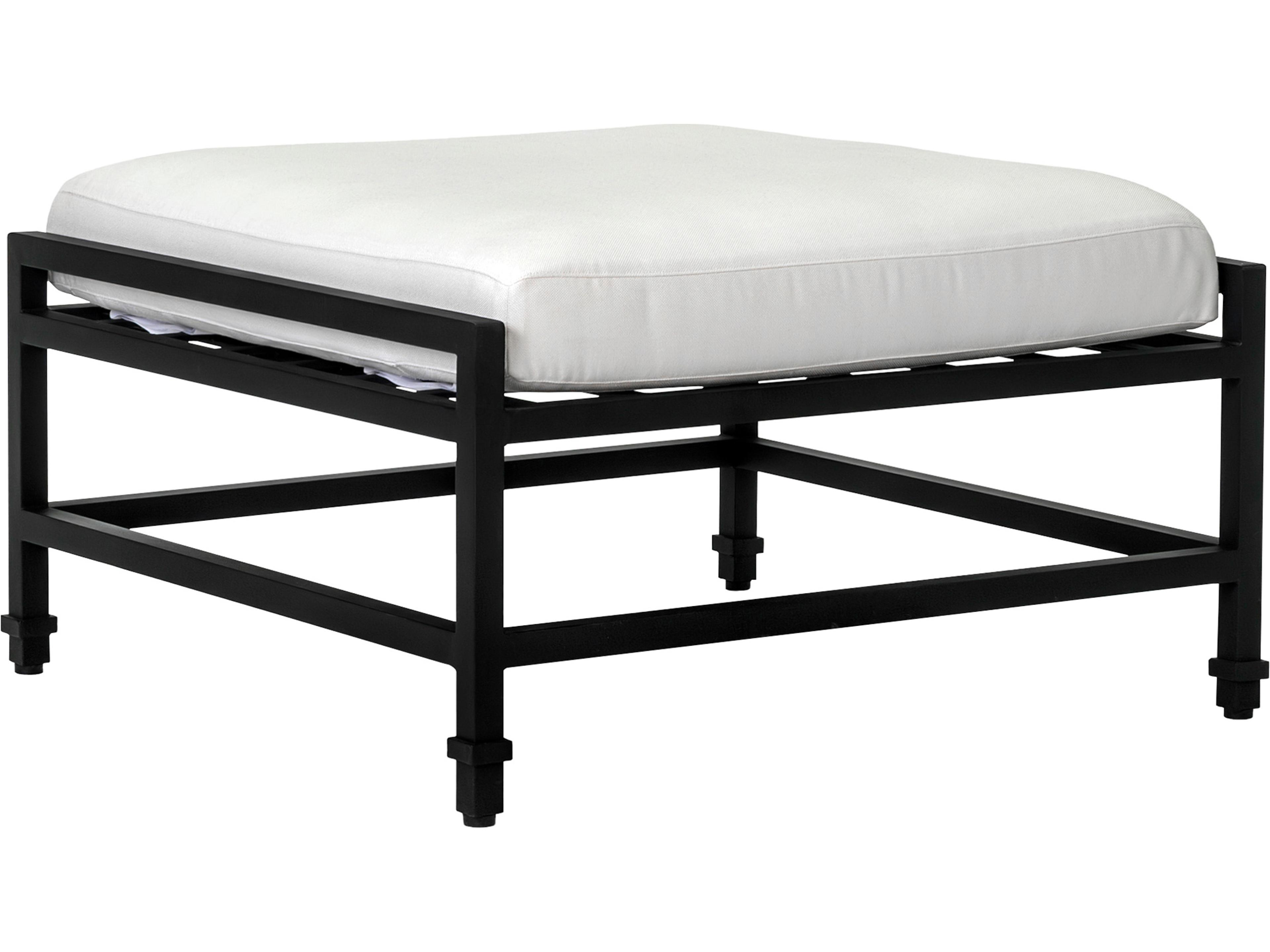 Eterna Black Sand Matte Aluminum Cushion Ottoman