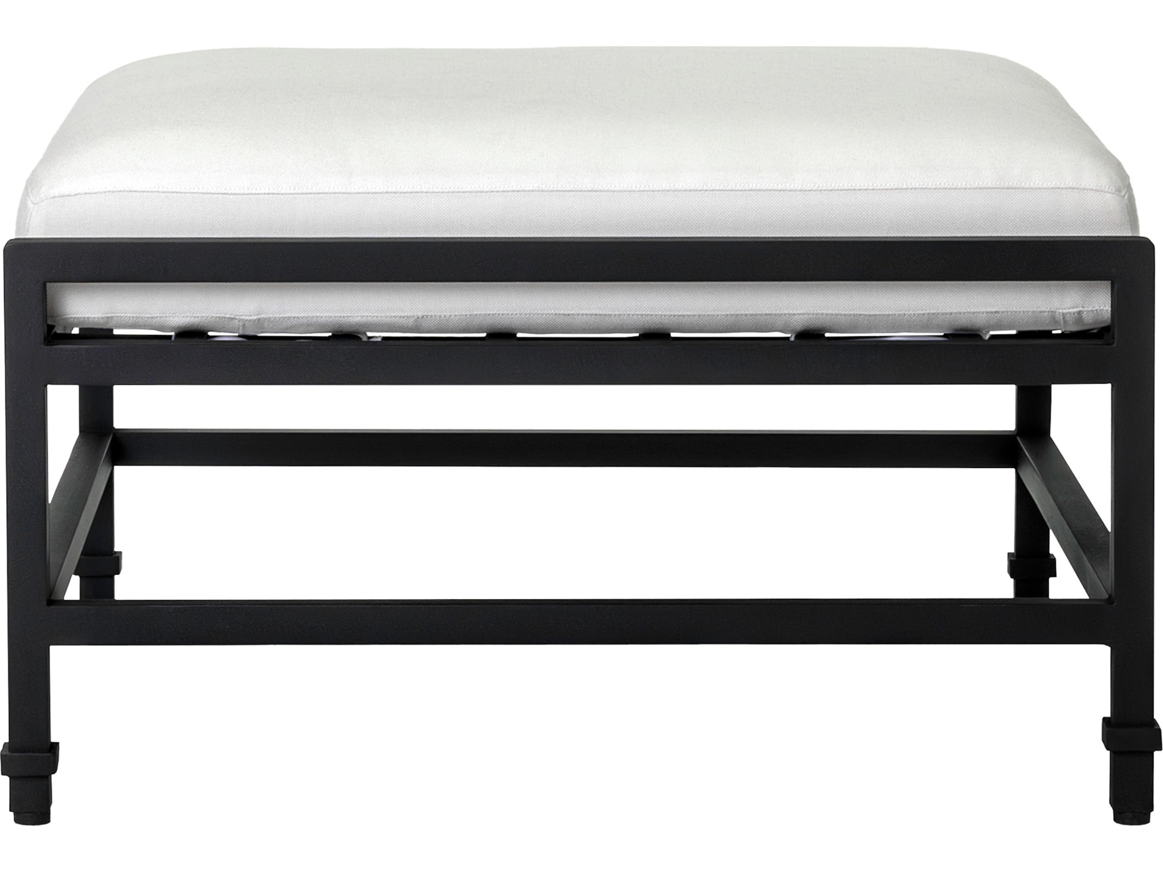 Seasonal Living Eterna Black Sand Matte Aluminum Cushion Ottoman