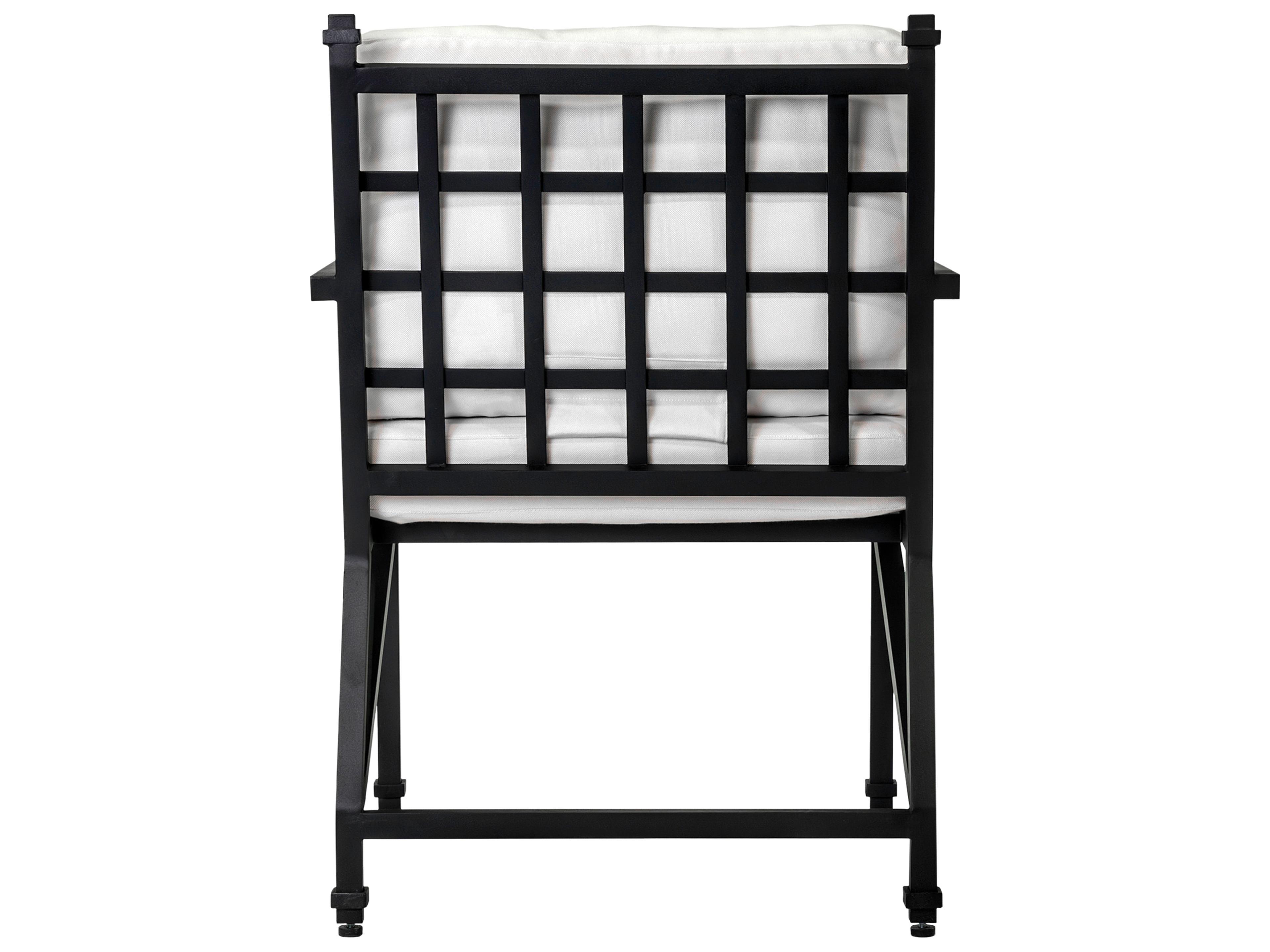 Seasonal Living Eterna Black Sand Matte Aluminum Cushion Dining Chair