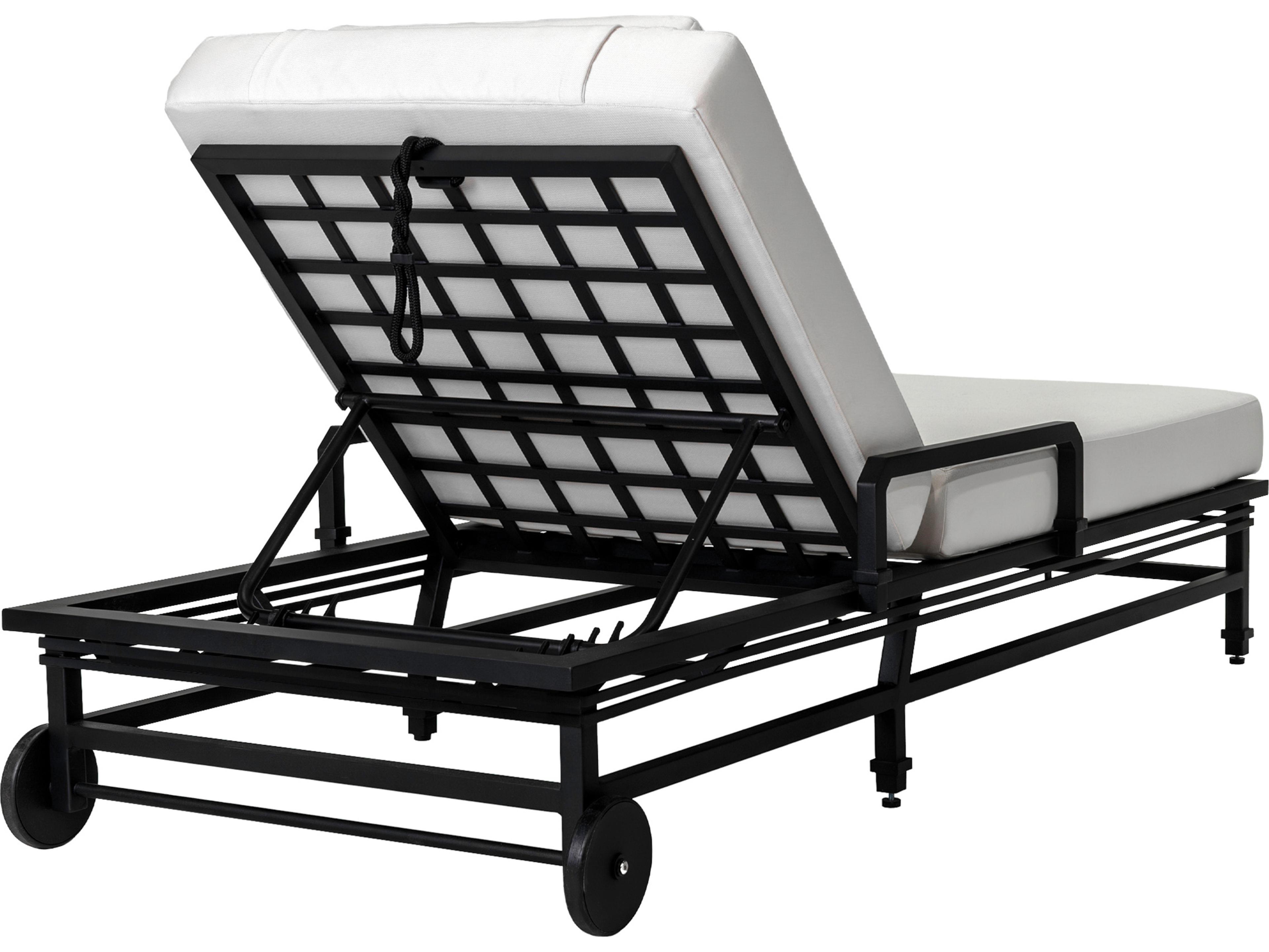 Seasonal Living Eterna Black Sand Matte Aluminum Cushion Chaise Lounge