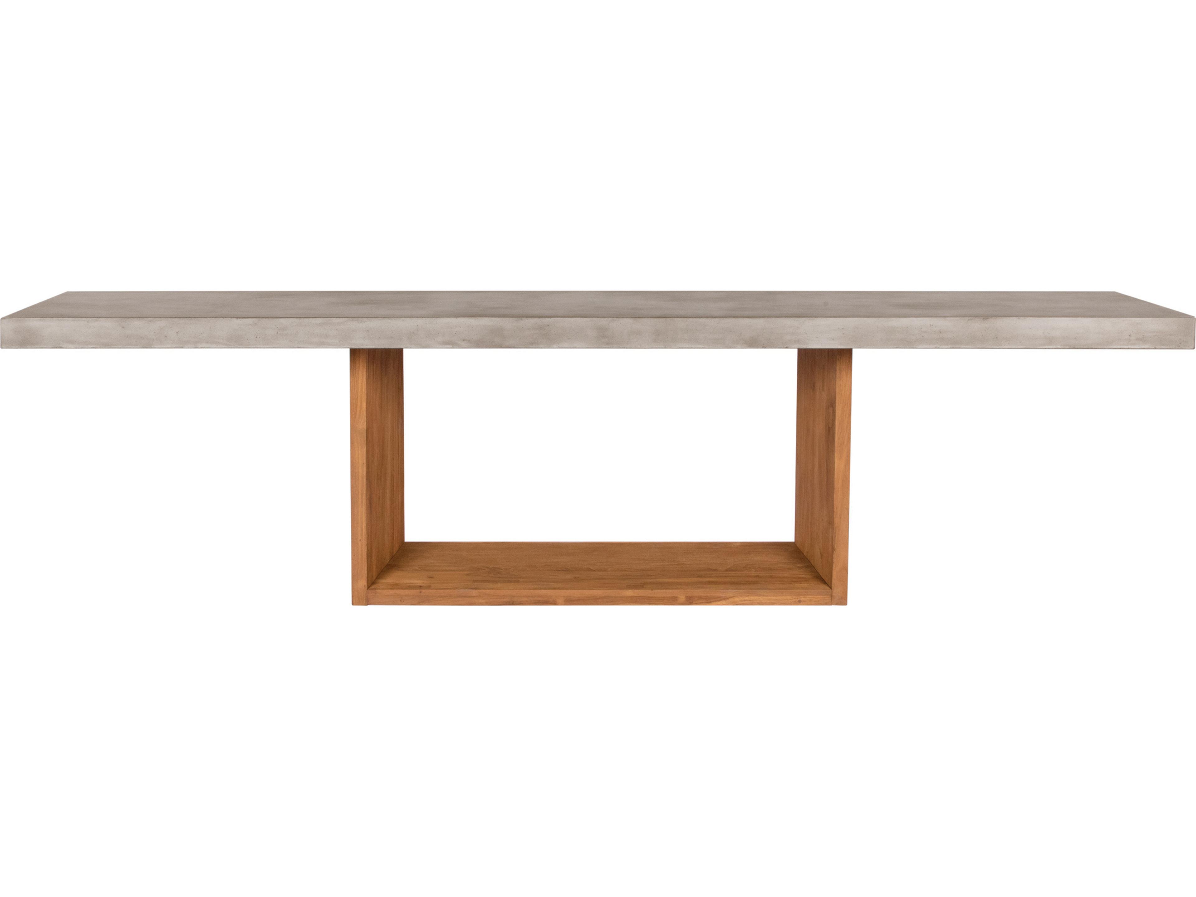 Seasonal Living Lightweight Concrete Slate Gray Rectangular Dining Table