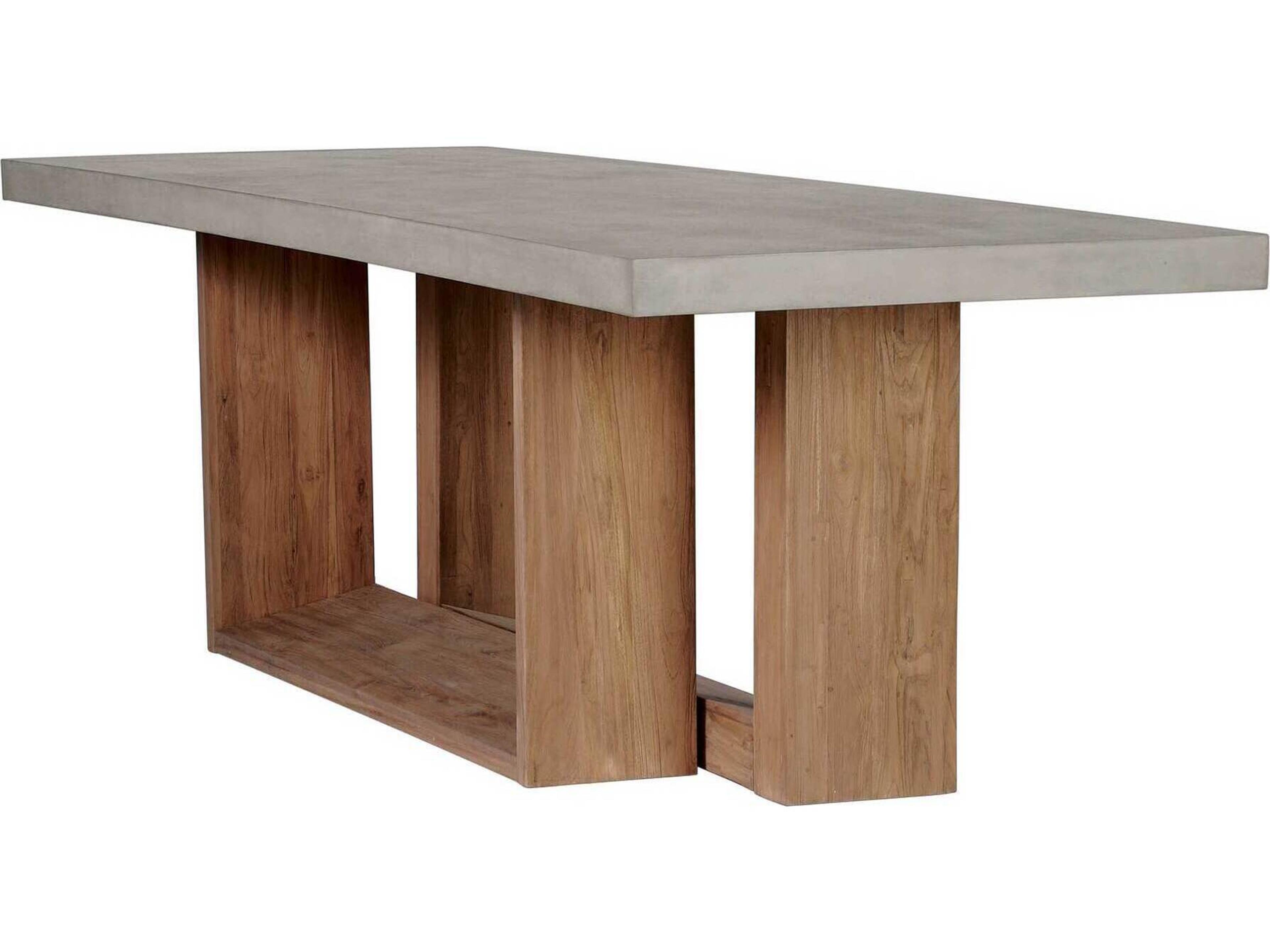 Perpetual Slate Grey Teak Lucca Rectangular Patio Dining Table