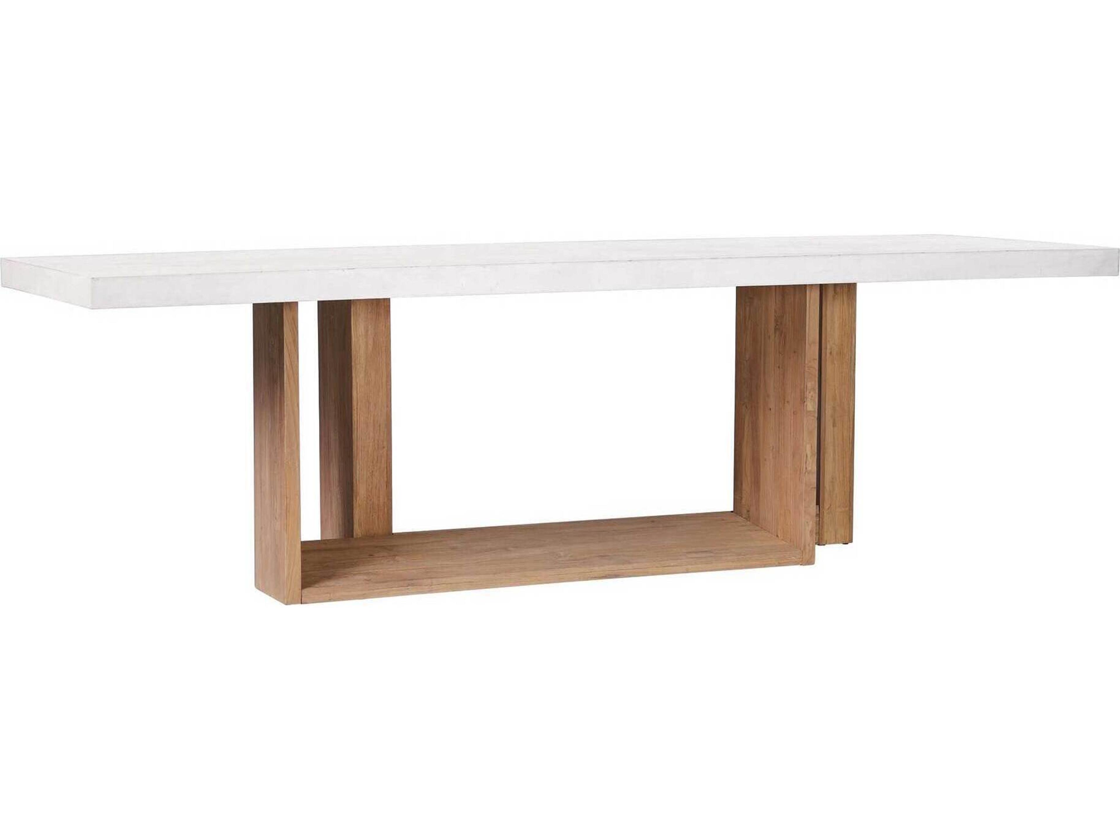 Seasonal Living Perpetual Ivory White Teak Lucca Rectangular Outdoor Dining Table