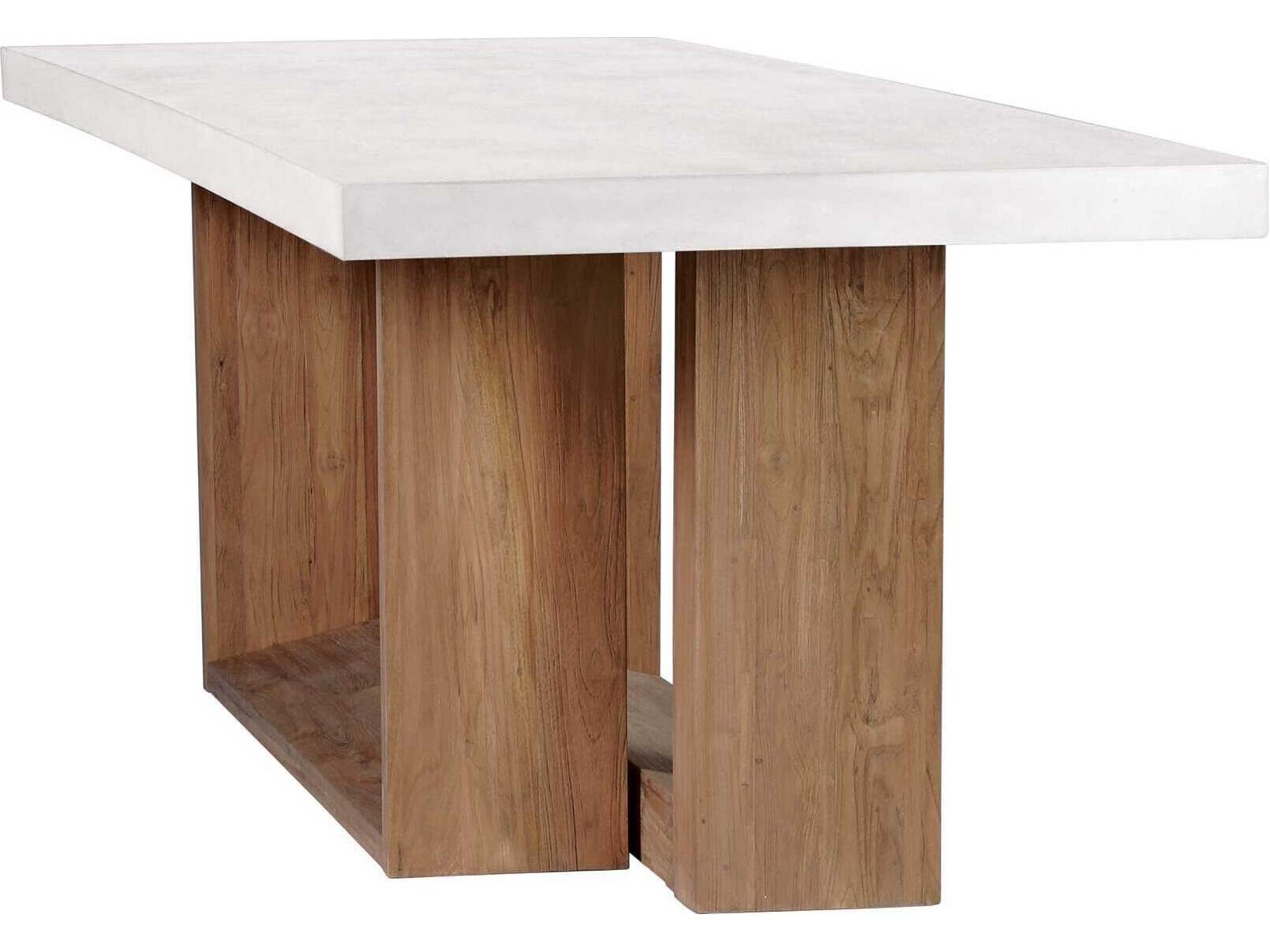 Seasonal Living Perpetual Ivory White Teak Lucca Rectangular Outdoor Dining Table