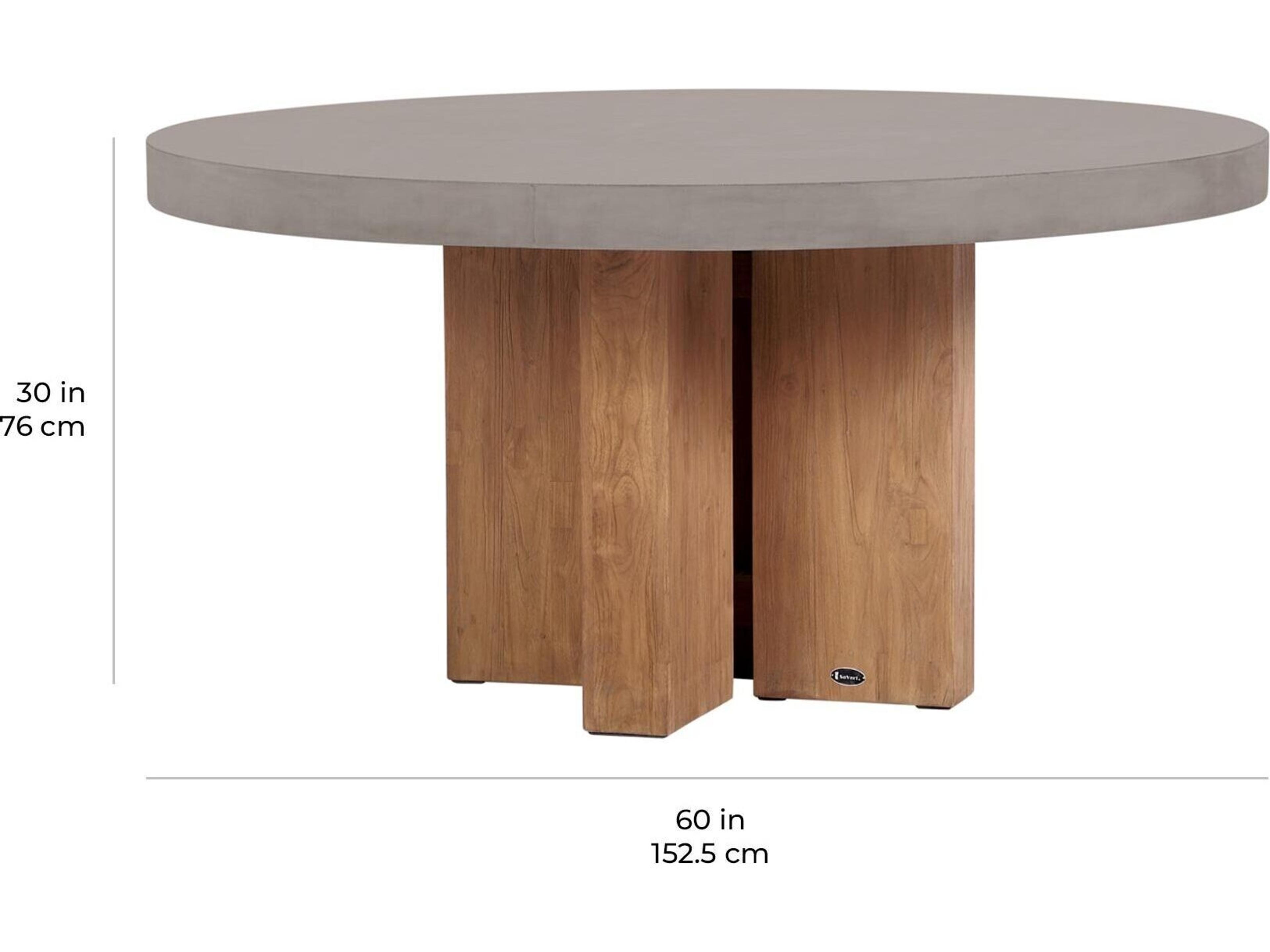 Seasonal Living Perpetual Slate Grey Teak Java Round Dining Table