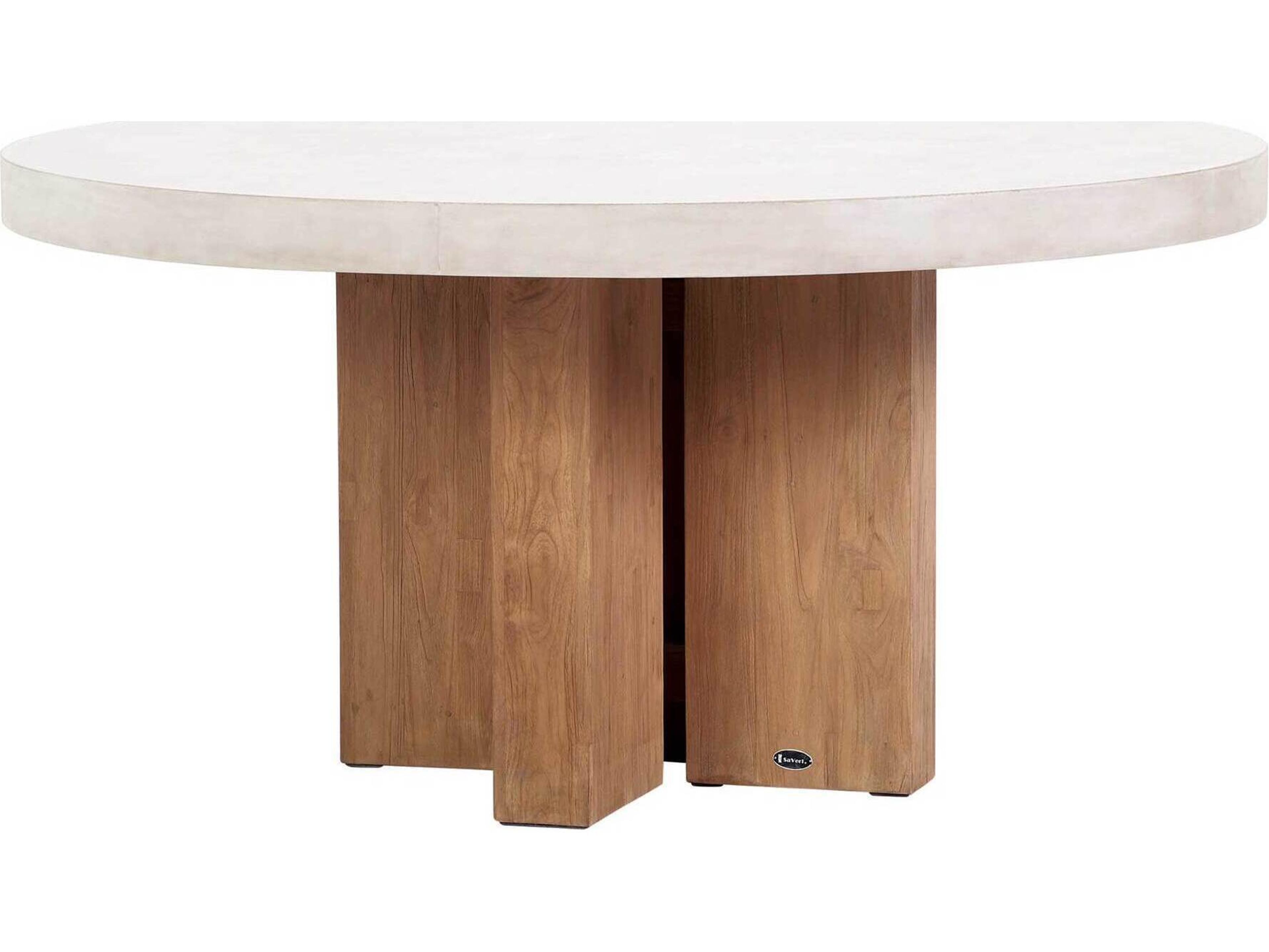 Seasonal Living Perpetual Ivory White Teak Java Round Dining Table