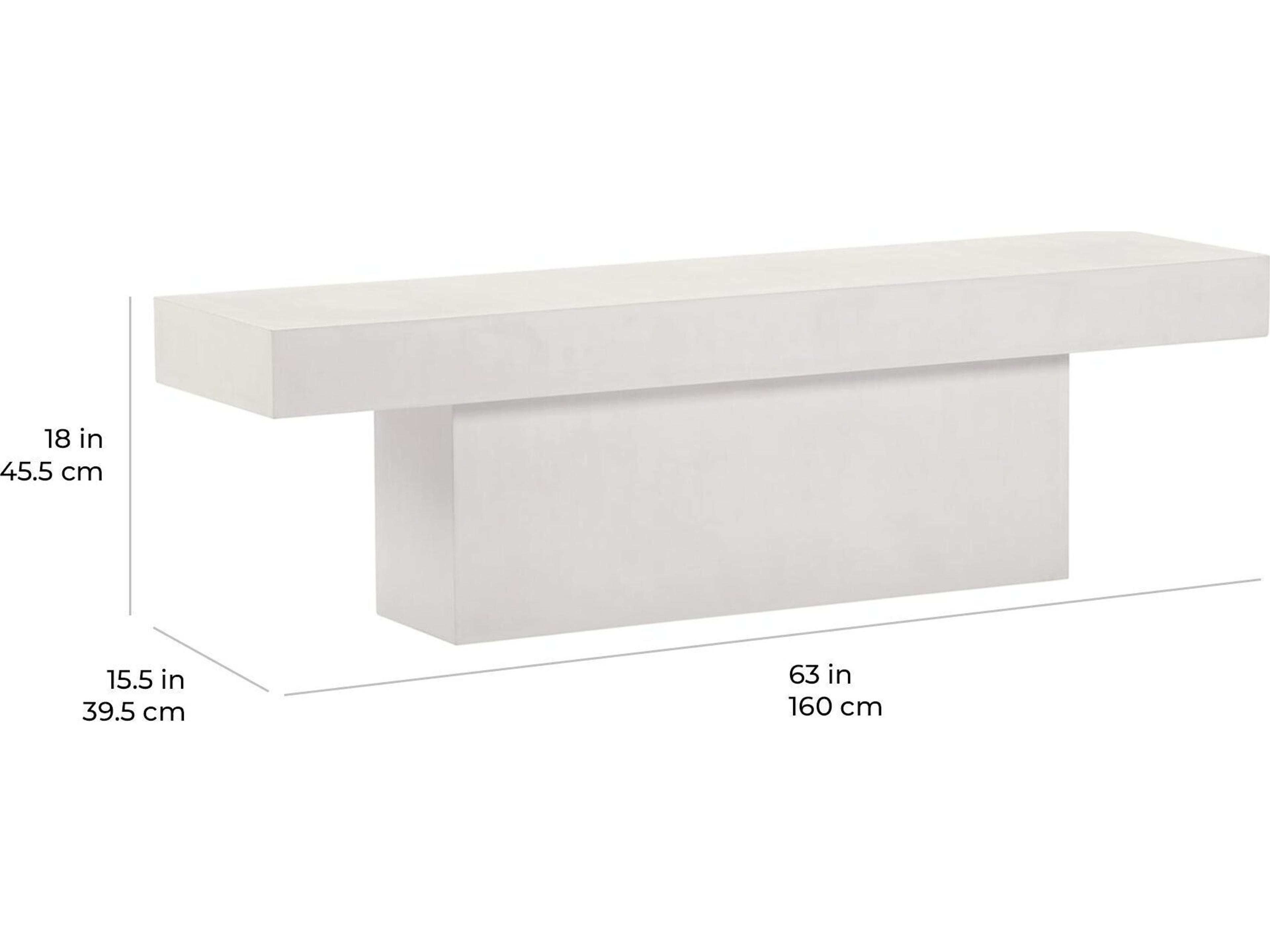 Seasonal Living Perpetual Ivory White T-Outdoor Bench Dining Outdoor Bench