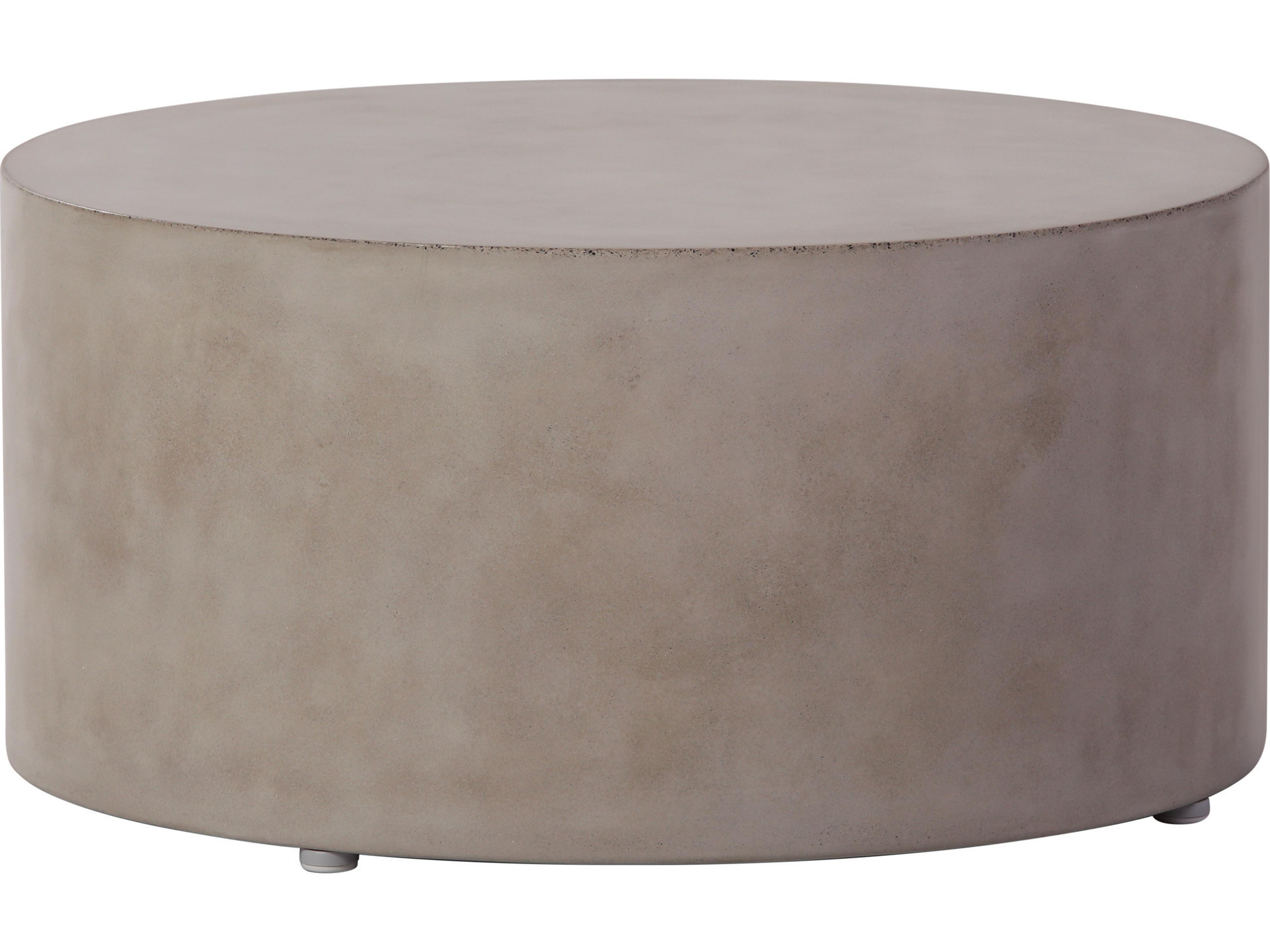 Seasonal Living Lightweight Concrete Slate Grey Round End Table
