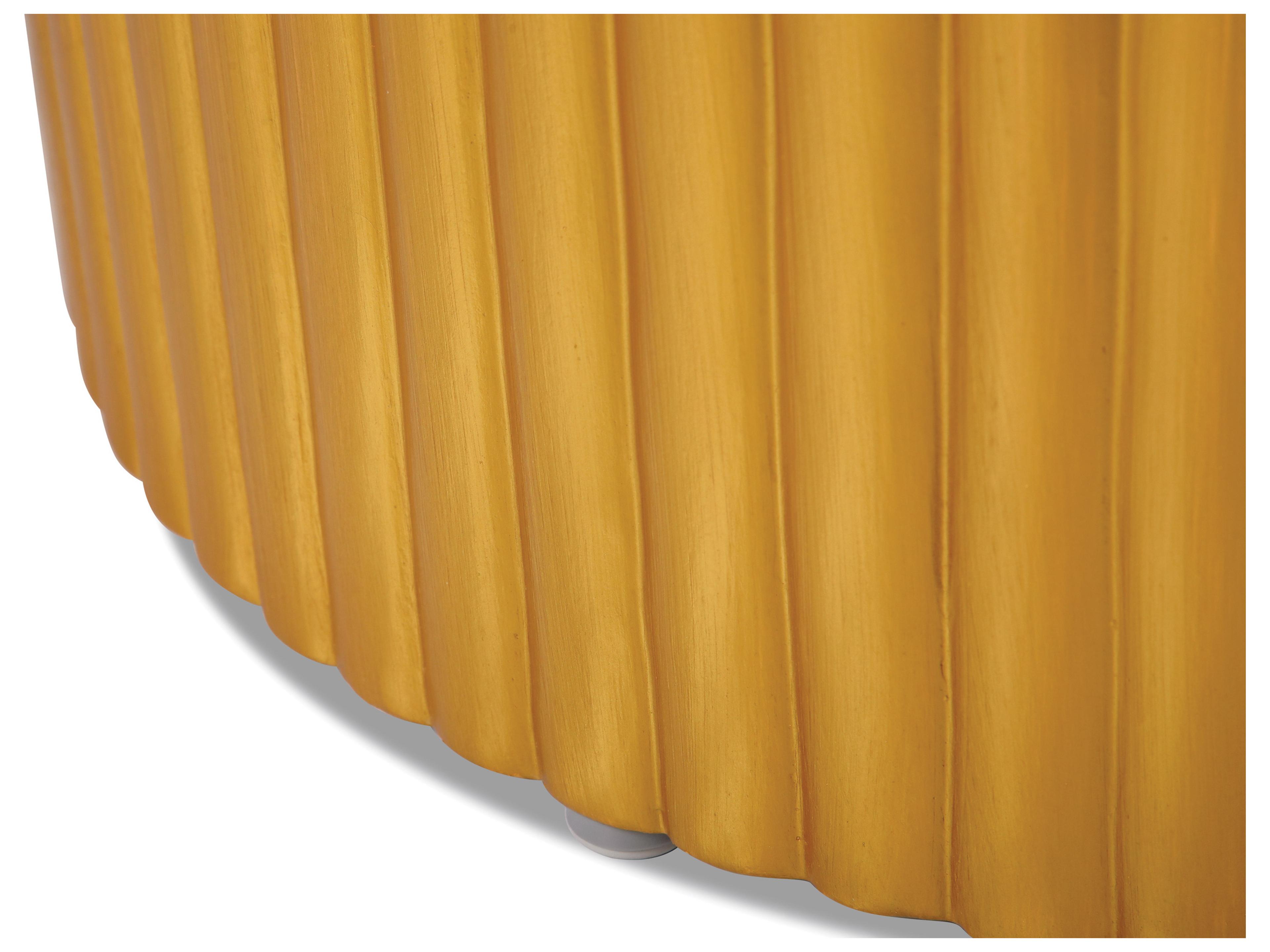 Seasonal Living Perpetual Joy Scallop Zanzibar White/Gold Round Coffee Table