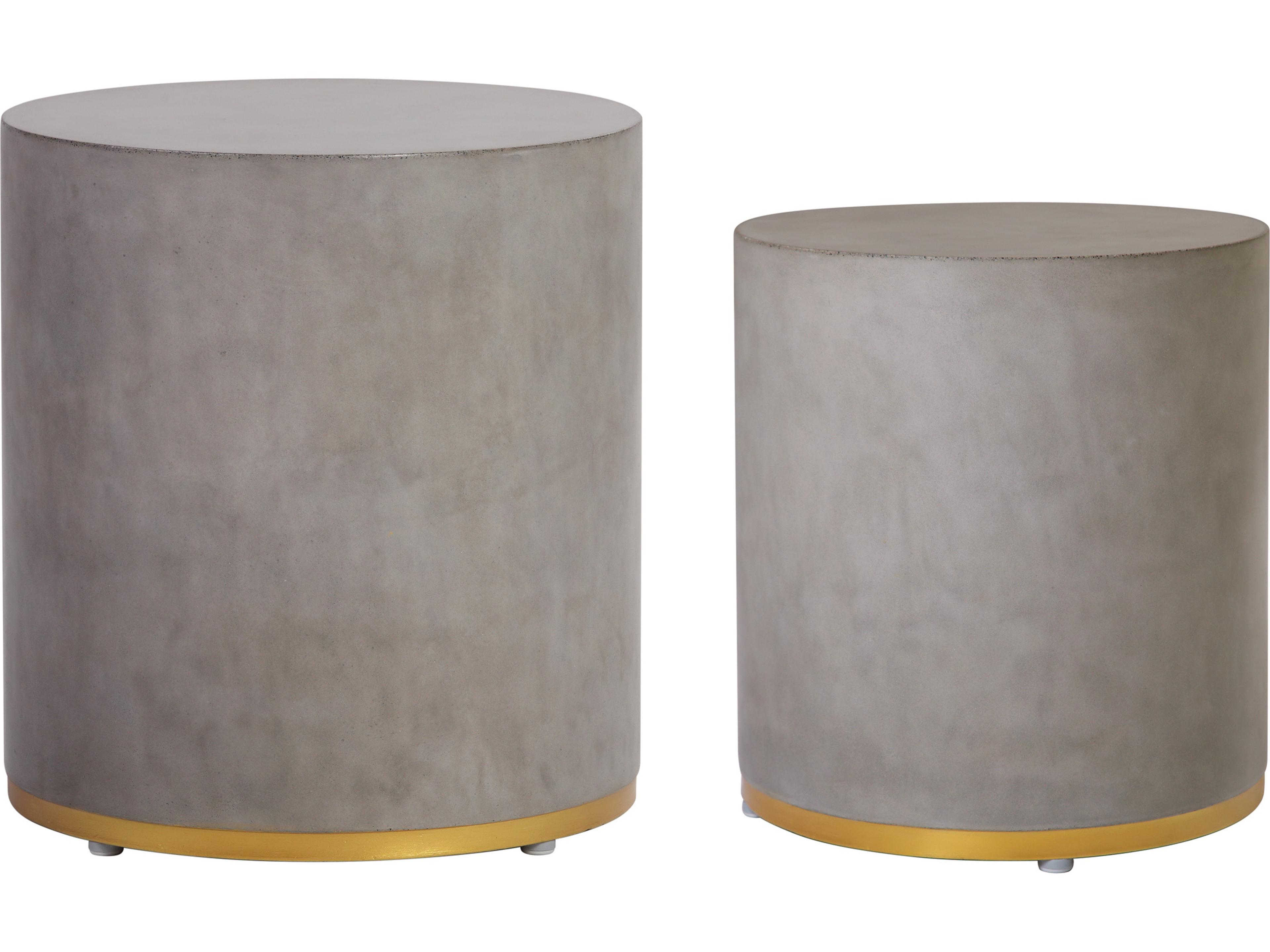 Perpetual Joy Linea Slate Gray/Gold Ring Accent Table Set