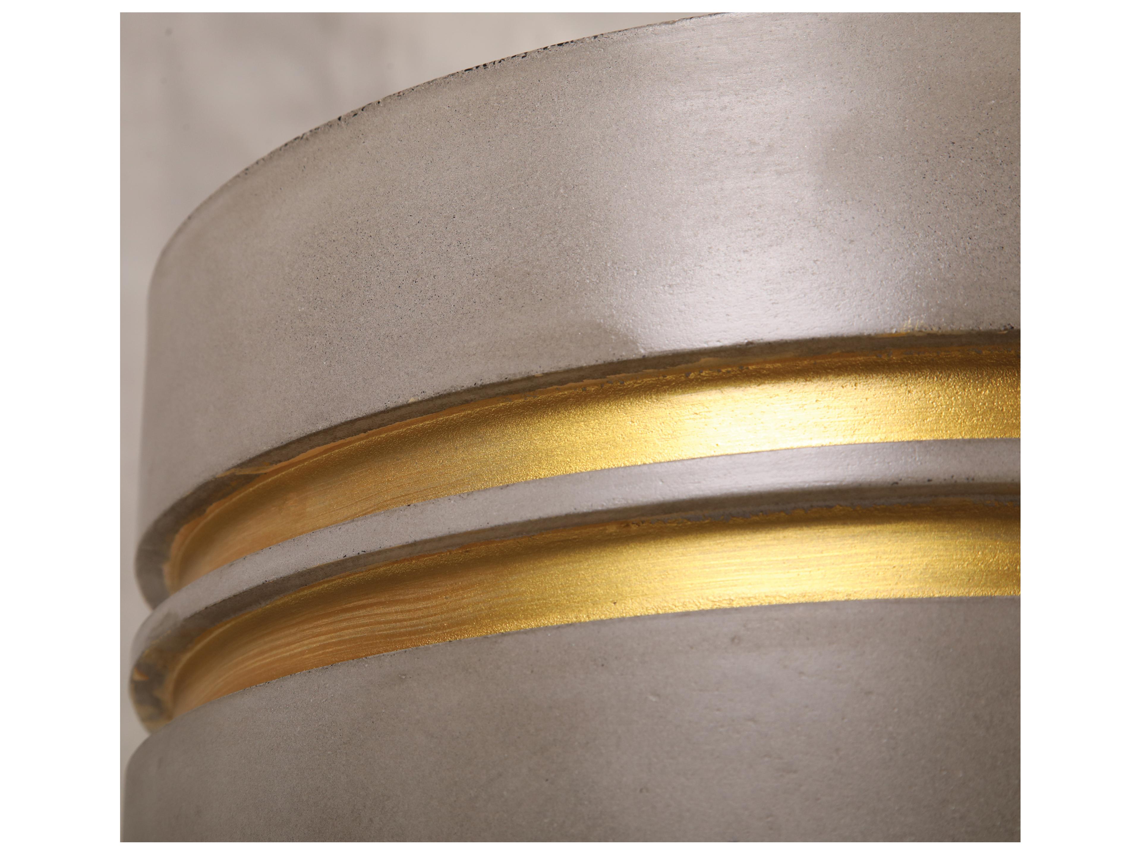 Seasonal Living Perpetual Joy Santori Slate Gray/Gold Round Double Ring Accent Table Tall