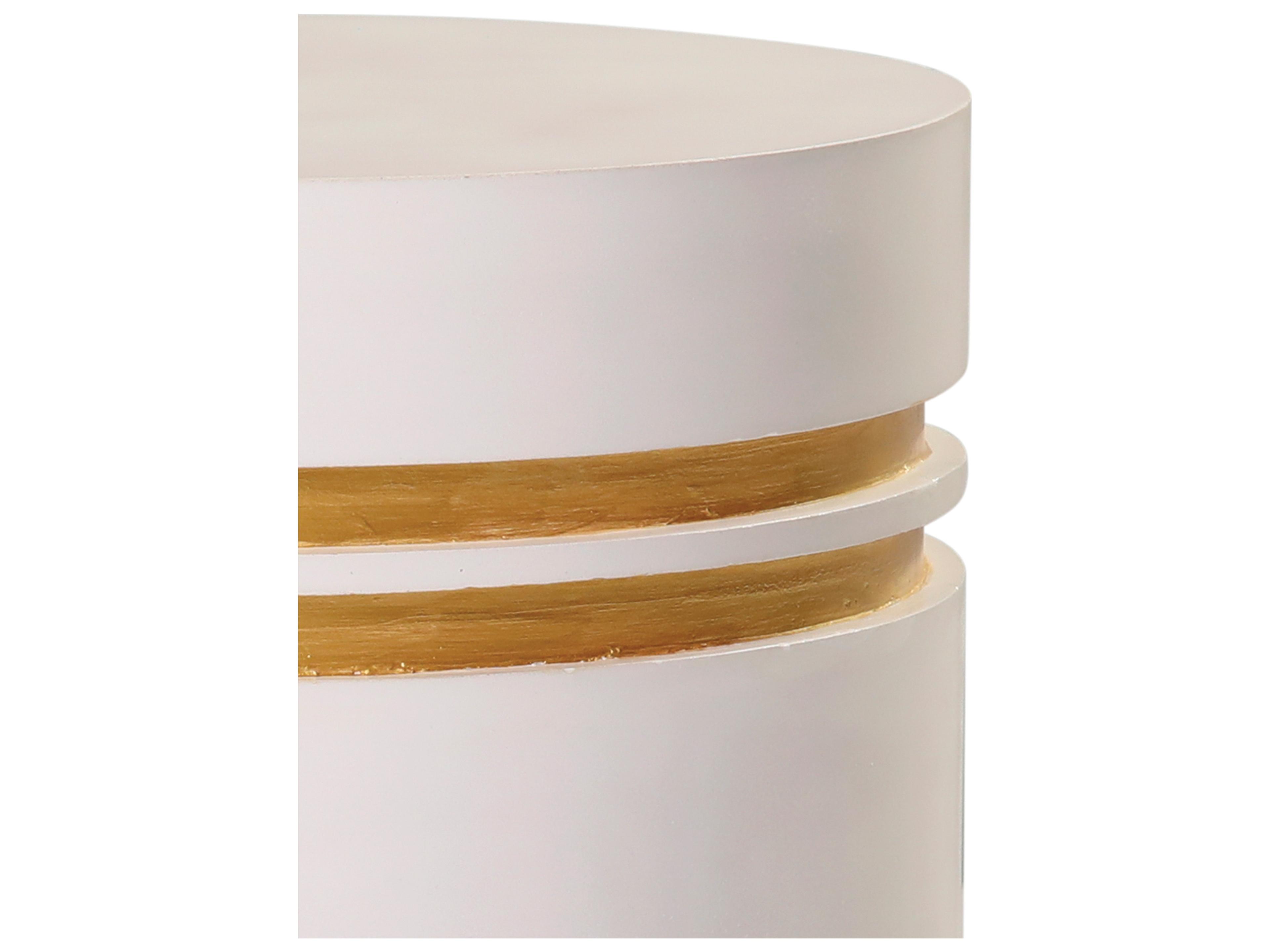Seasonal Living Perpetual Joy Santori Ivory White/Gold Round Double Ring Accent Table Tall