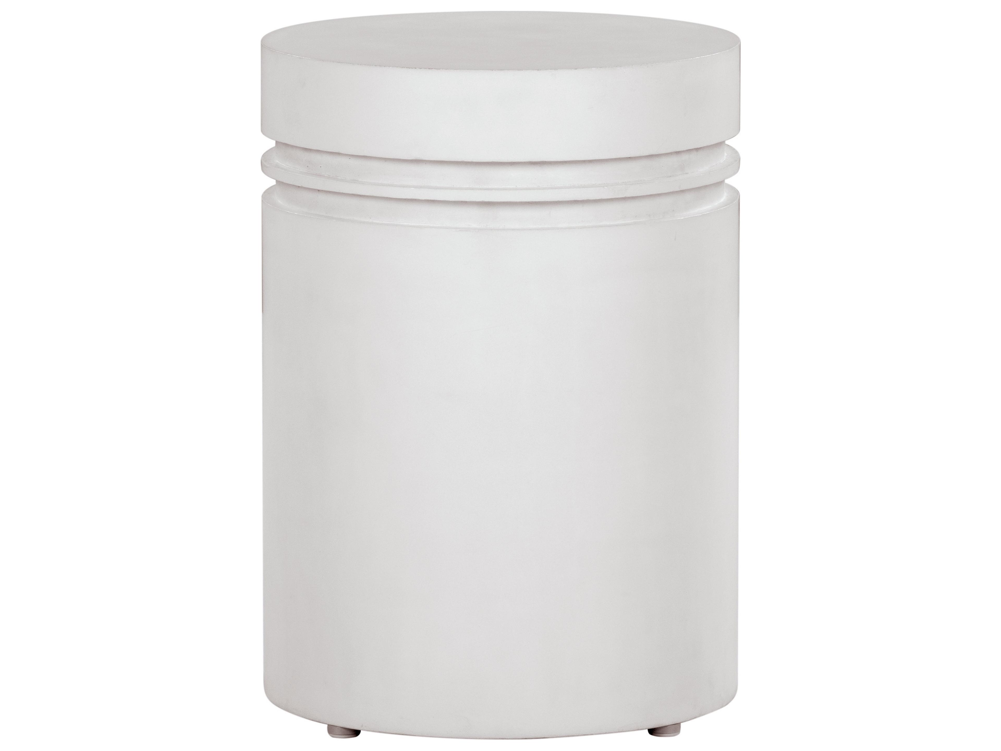 Lightweight Concrete Ebony White Round End Table