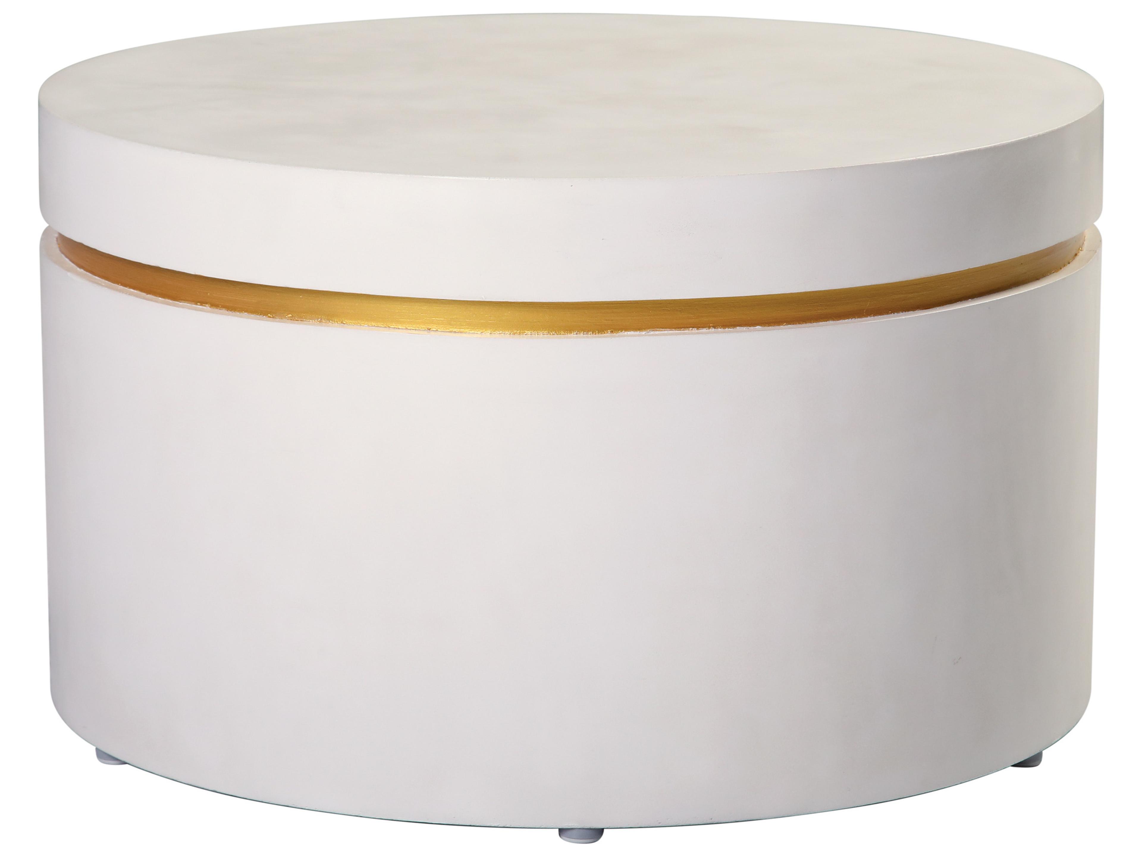 Seasonal Living Perpetual Joy Serendipity Ivory White/Gold Ring Accent Table Set