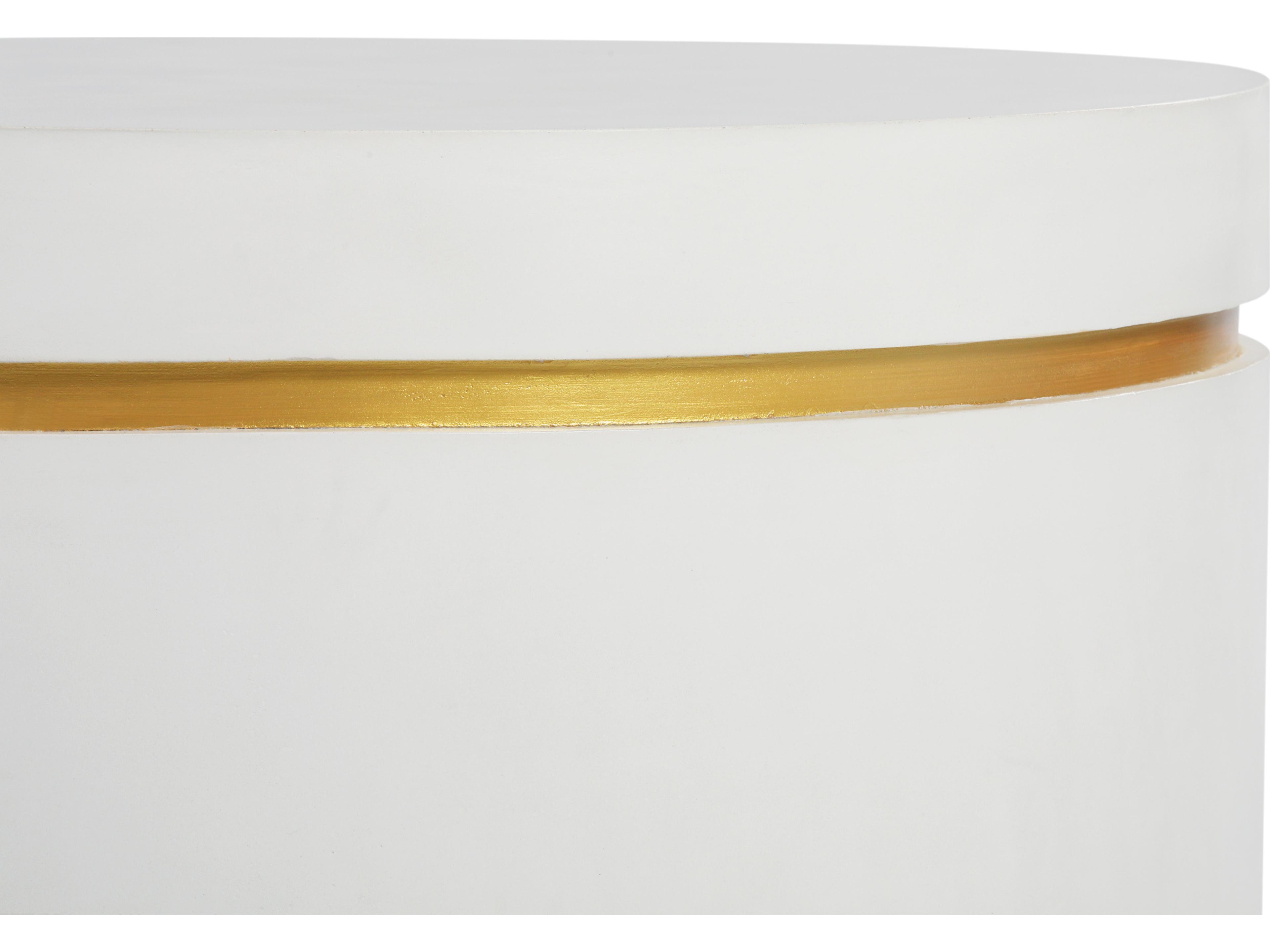 Seasonal Living Perpetual Joy Serendipity Ivory White/Gold Ring Accent Table Set