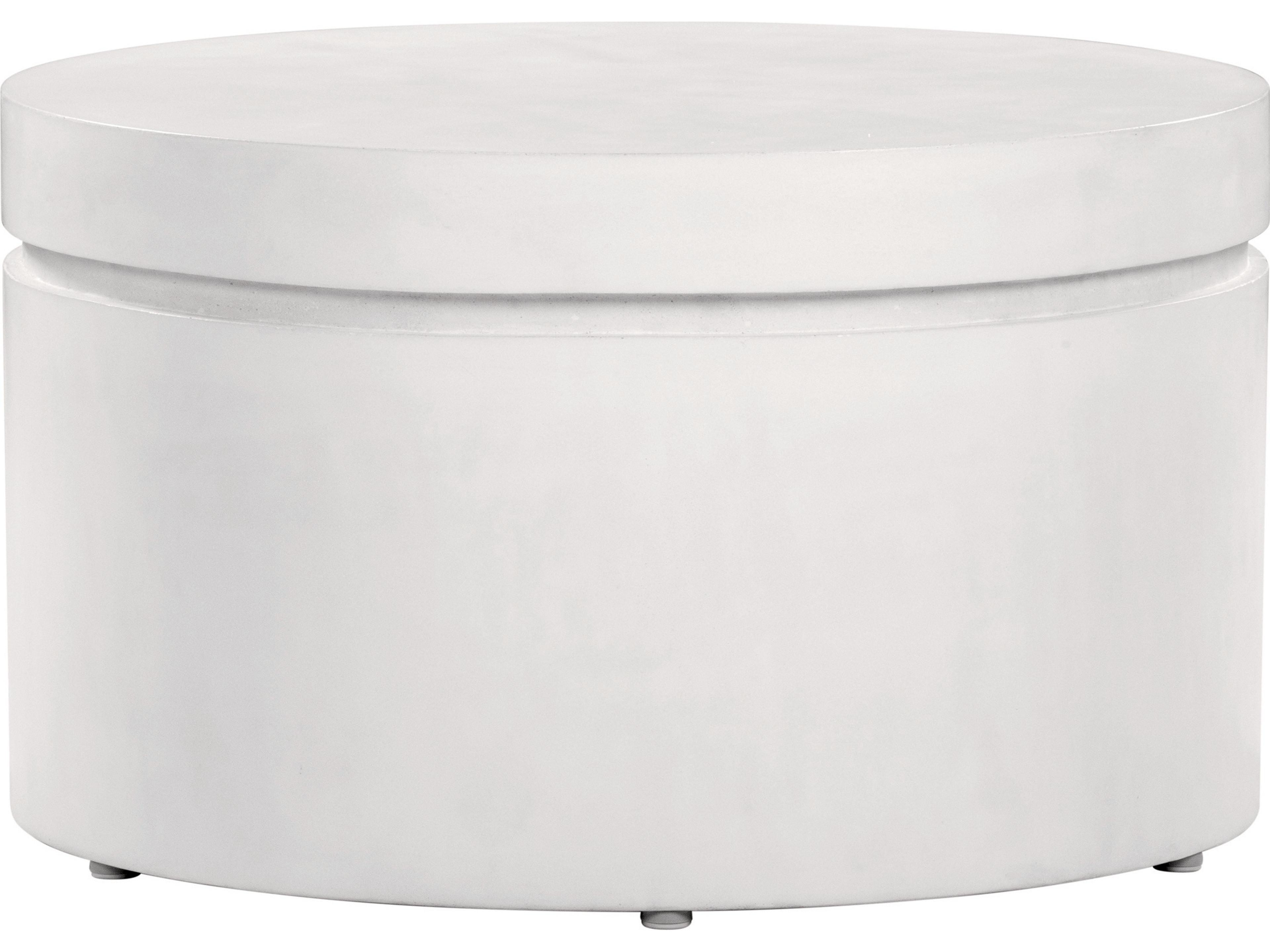 Seasonal Living Lightweight Concrete Ebony White Round End Table