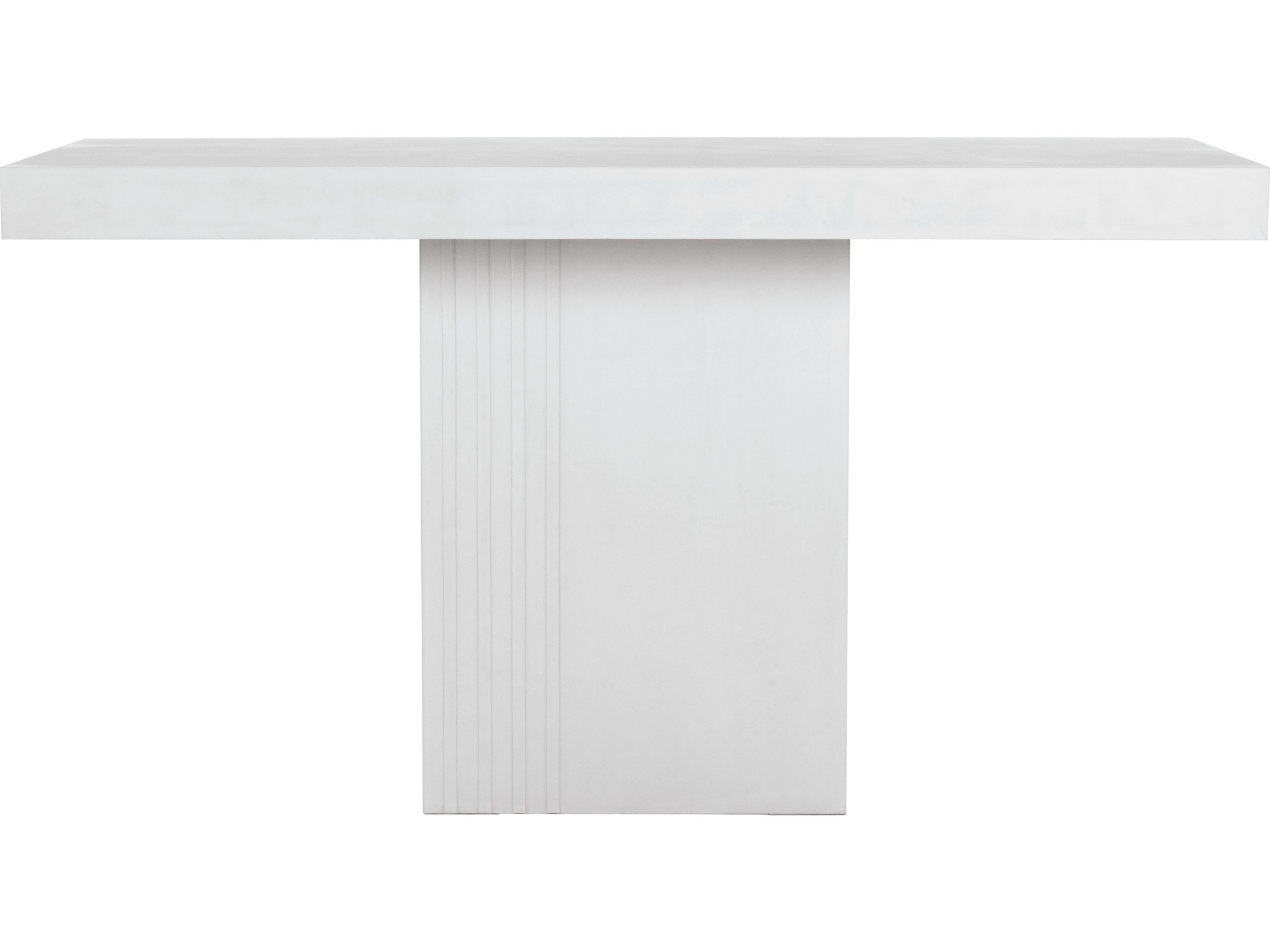 Seasonal Living Lightweight Concrete Ebony White Rectangular Dining Table